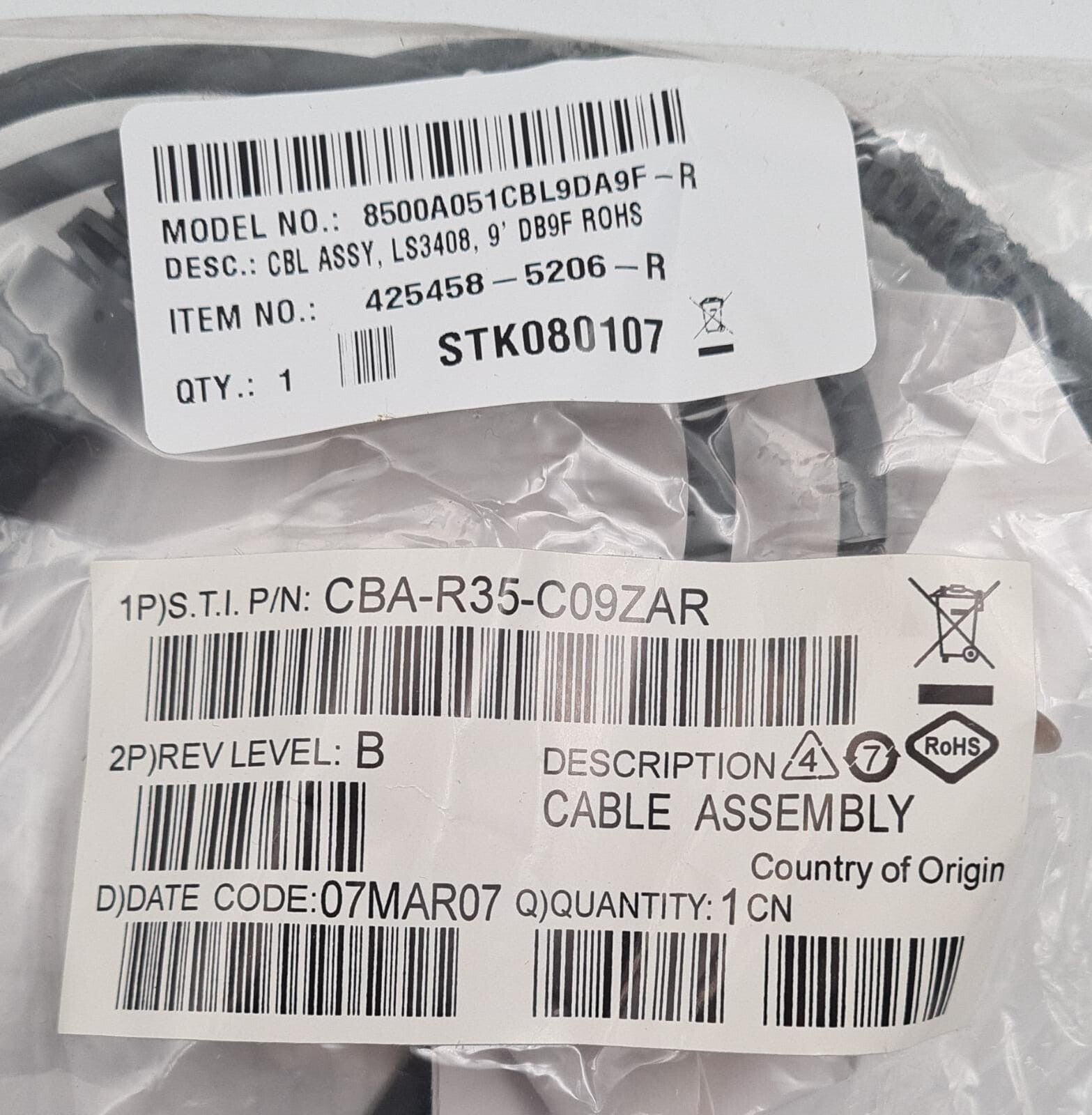 NEW - LXE Symbol Handheld Barcode Scanner LS3408-ER20105R W/ USB Cable KIT SET