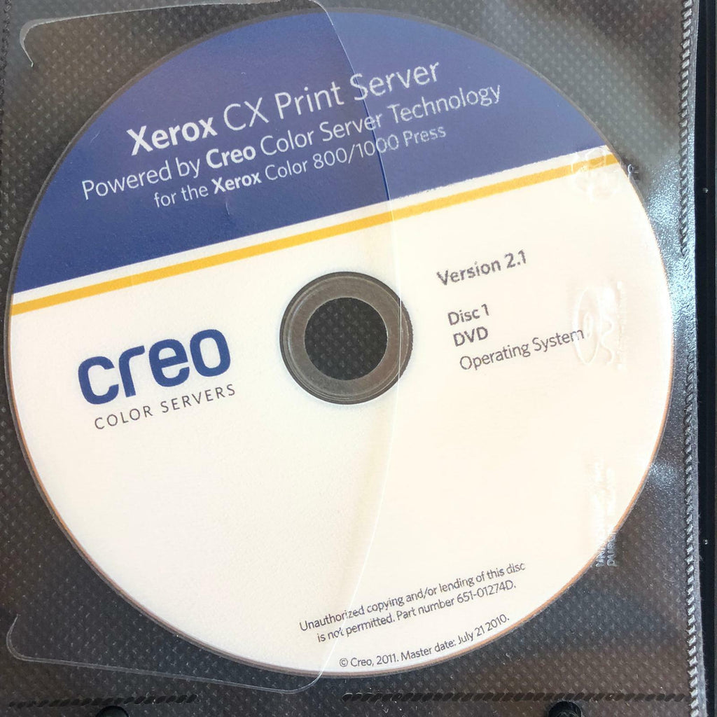 Cereo Color Xerox CX Print Server Creo Color 800/1000 Press Version 2.1 Mac/OS