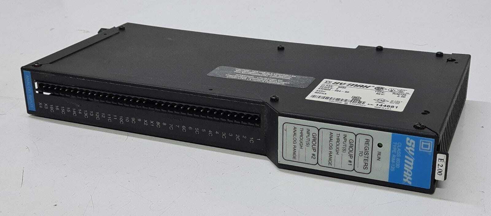 SQUARE D SYMAX SY/MAX CLASS 8030 RIM125 ANALOG INPUT MODULE E 2.00