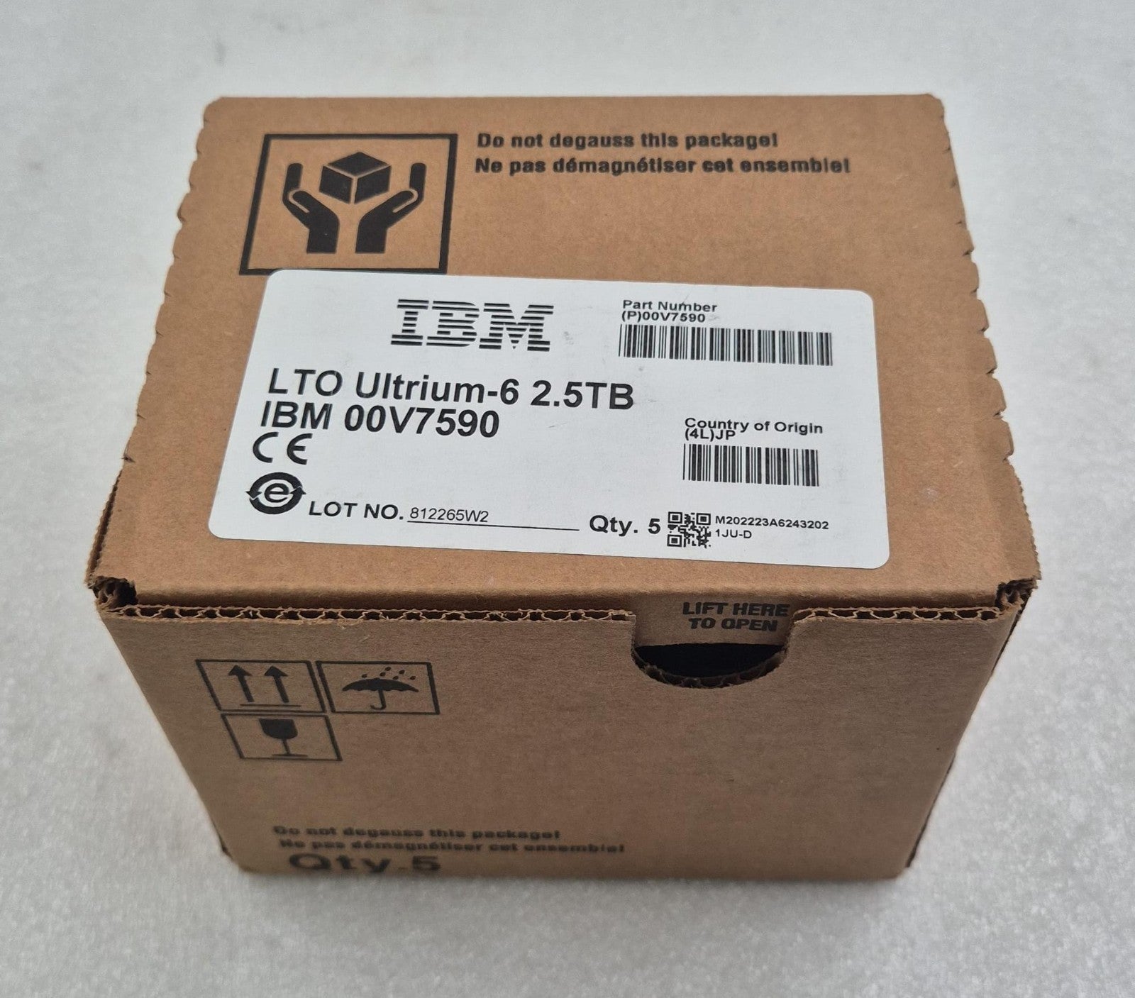 [LOT 5] *NEW* IBM LTO Ultrium-6 2.5TB 00V7590 TAPE CARTRIDGE DATA STORAGE BACKUP