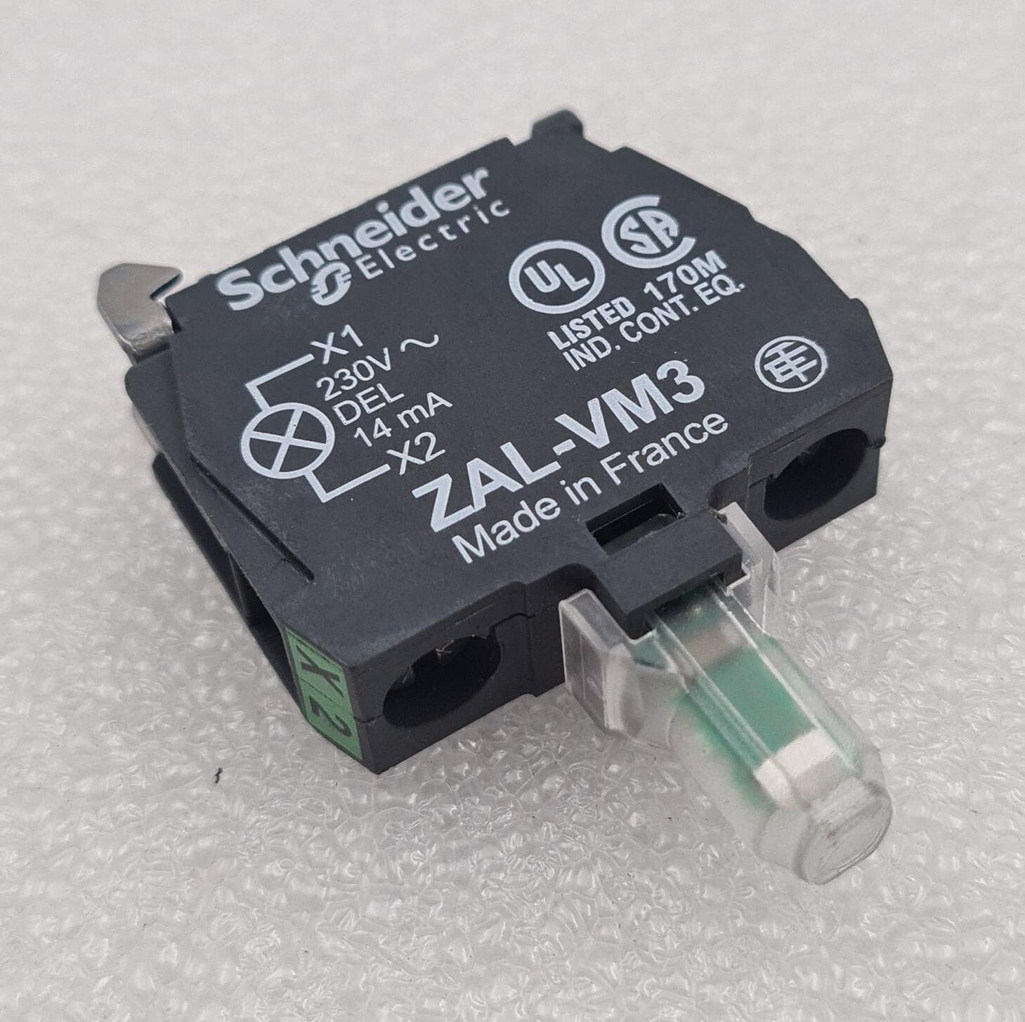 [LOT OF 7] Schneider Electric ZAL-VM3 CONTACT BLOCK Green Light Lamp