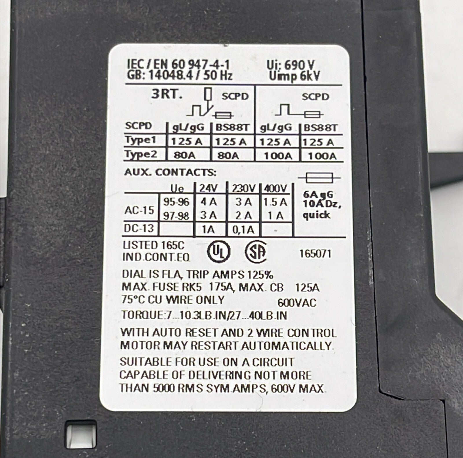 [LOT OF 2] NEW** Siemens 3RU1136-4GB0 Overload relay 46-45A