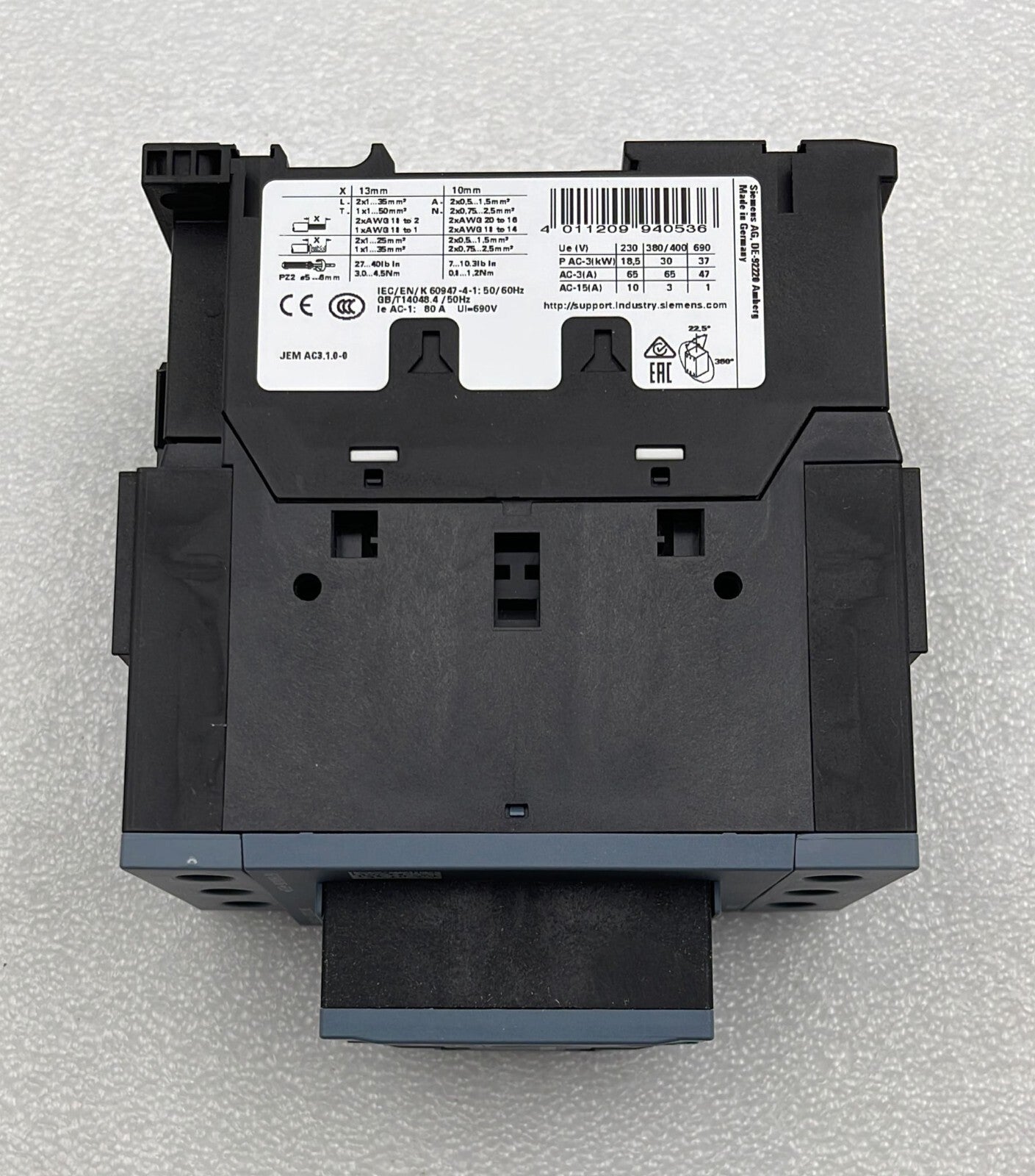 SIEMENS SIRIUS 3RT2037-1AP00 Relay Contactor 230V 50Hz