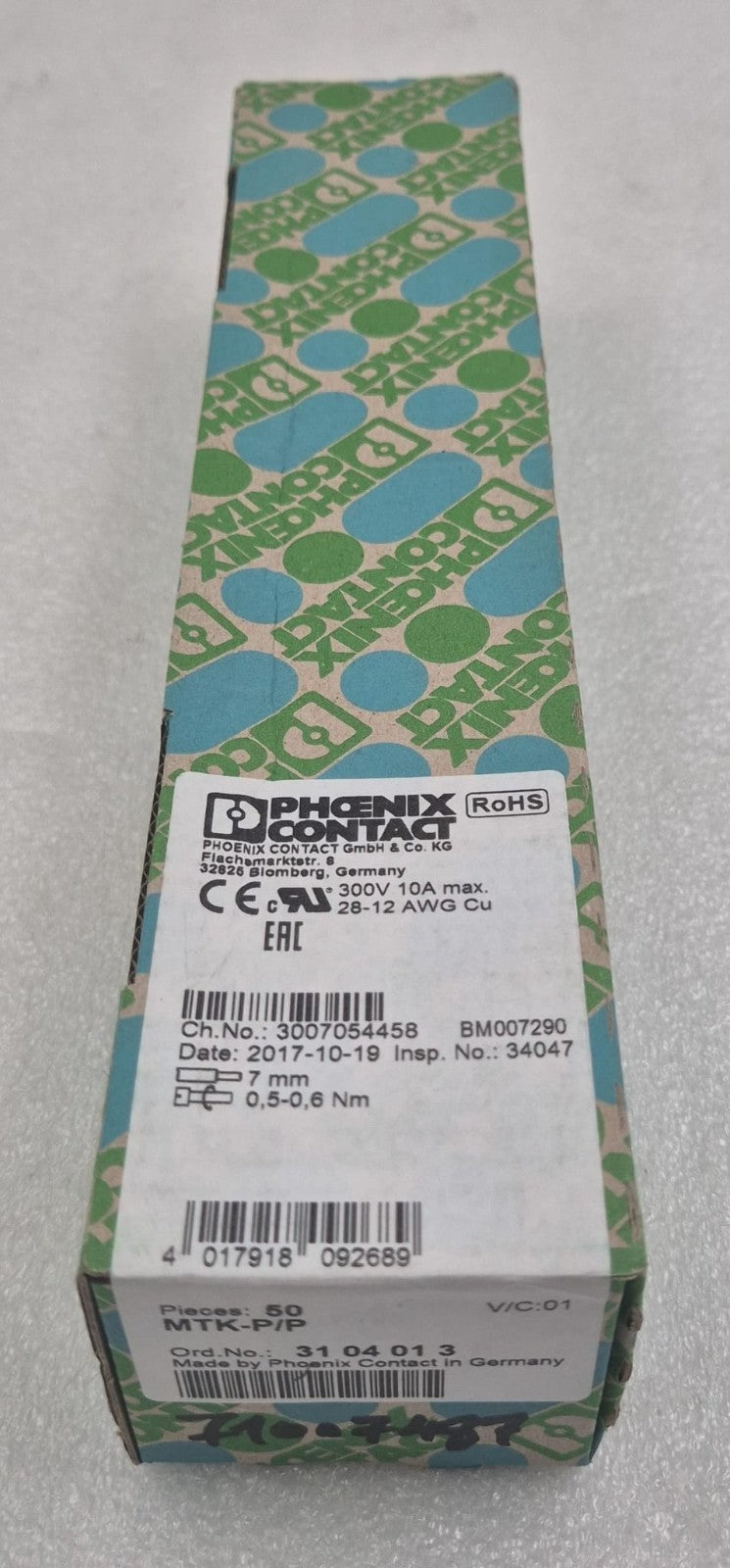 [50pcs] NEW - PHOENIX UK 5-MTK-P/P 3004032 Knife Switch Breaking Terminal Block