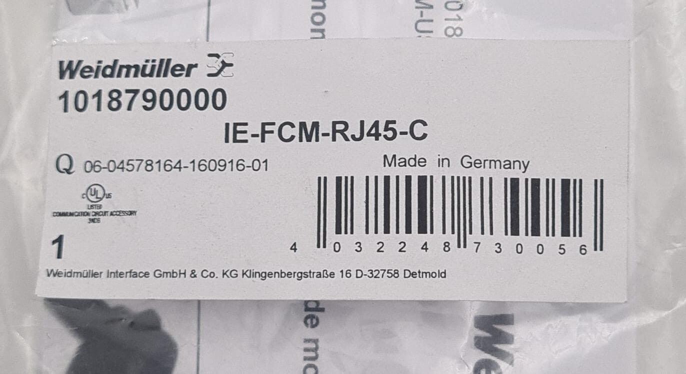[LOT OF 5] NEW - Weidmuller Coupler Converter IE-FCM-RJ45-C 1018790000