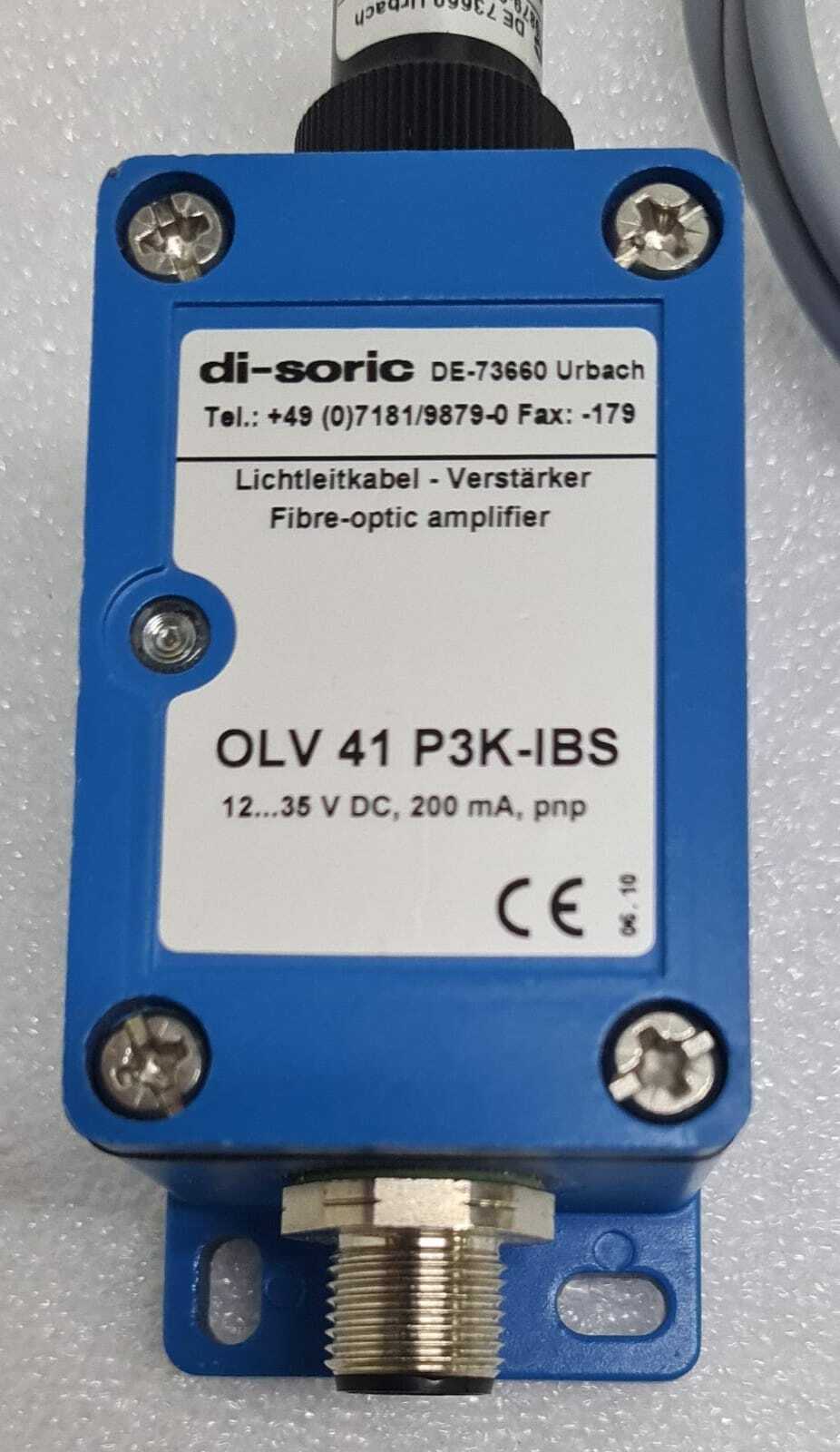 di-soric OLV 41 P3K-IBS AMPLIFIER W/ WRB 130 S-90-1,5-1,0 FIBER OPTIC