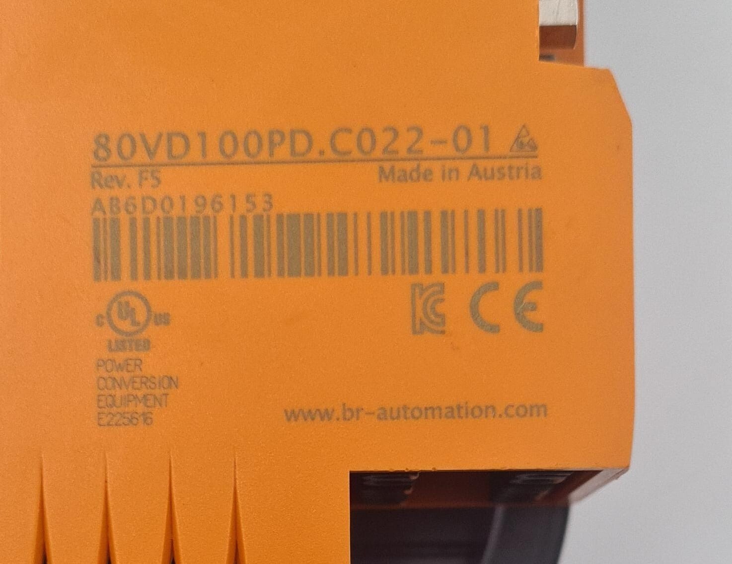 B&R Automation ACOPOS Micro 100D Servo Drive 80VD100PD.C022-01 Rev. F5 **AS-IS