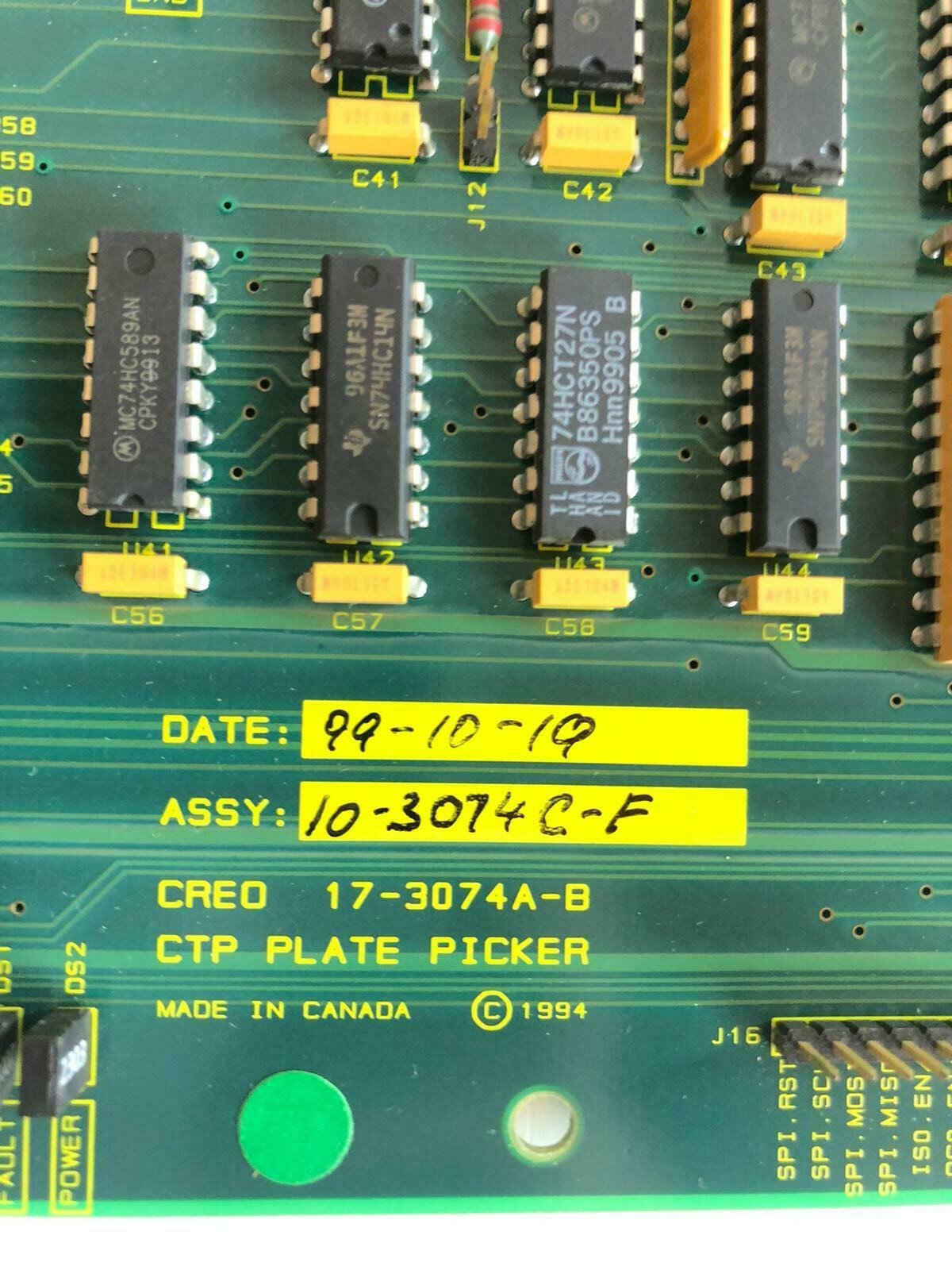 Kodak Creo Platesetter CTP Plate Picker 17-3074A-B 10-3074C-F Canada PrePress