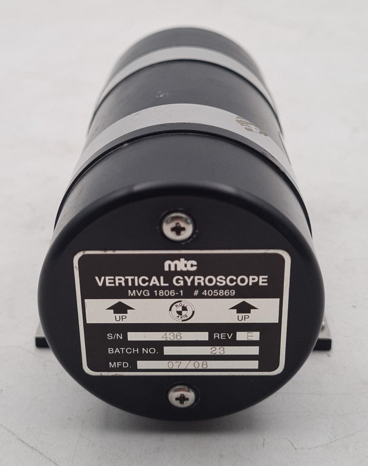 PITCH AXIS MTC VERTICAL GYROSCOPE MVG-1806-1 # 405869