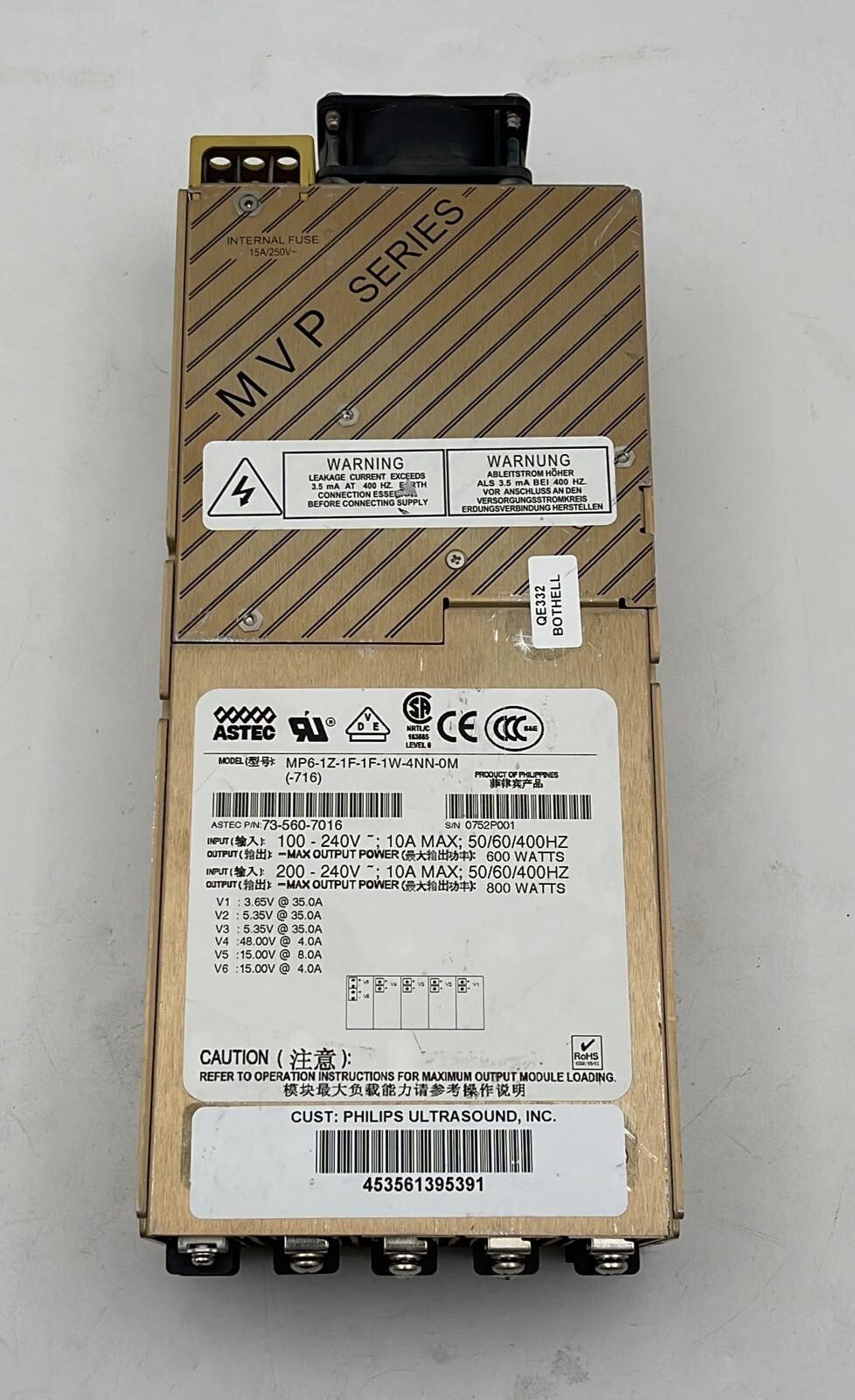 ASTEC MVP SERIES MP6-1Z-1F-1F-1W-4NN-0M 73-560-7016 Power Supply 800W