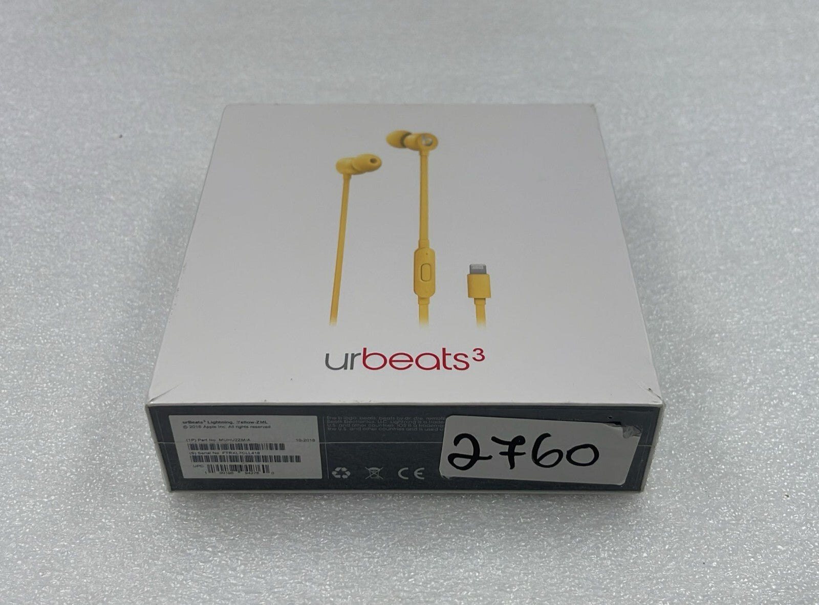 [LOT 3 PCS] *NEW OEM* Apple Beats by Dr.Dre urBeats3 Wireless Lightning Yellow