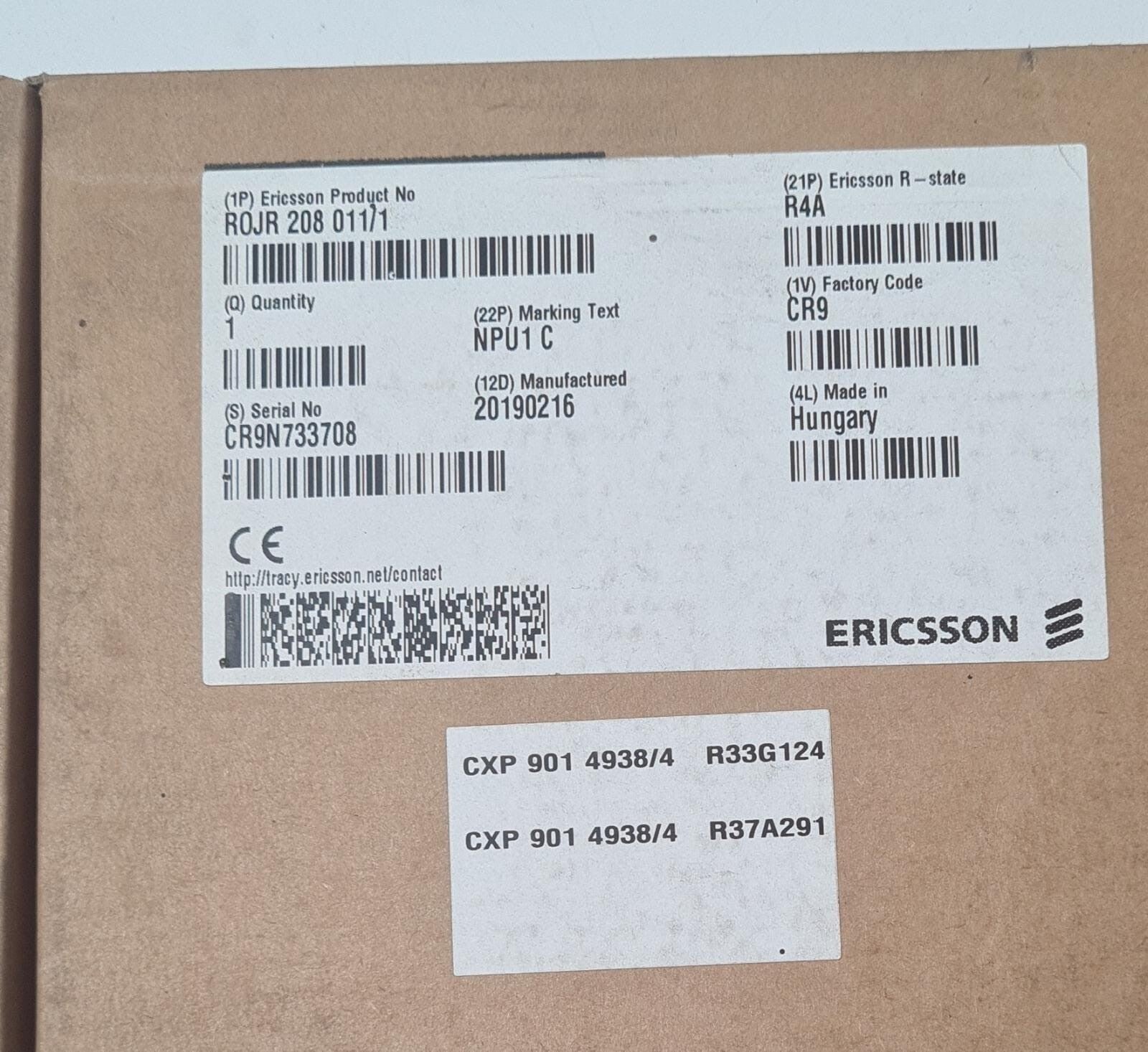 Ericsson ROJR 208 011/1 R4A NPU1 C Plug-in Unit Circuit Board