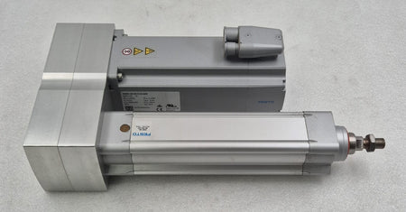 Festo ESBF electric linear actuator side view with servo motor attached