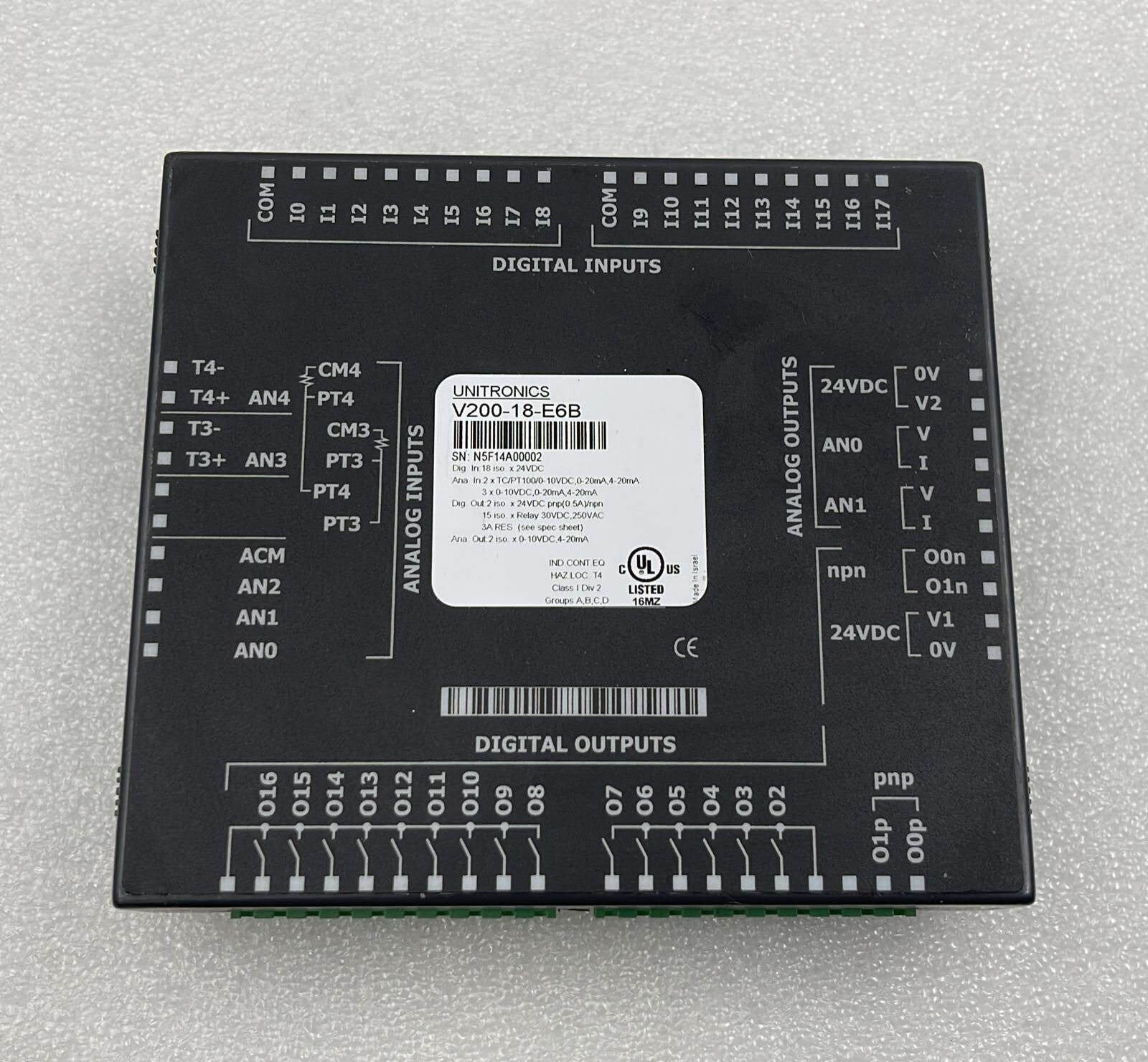 Unitronics V200-18-E6B SNAP in I/O Digital Module **AS IS