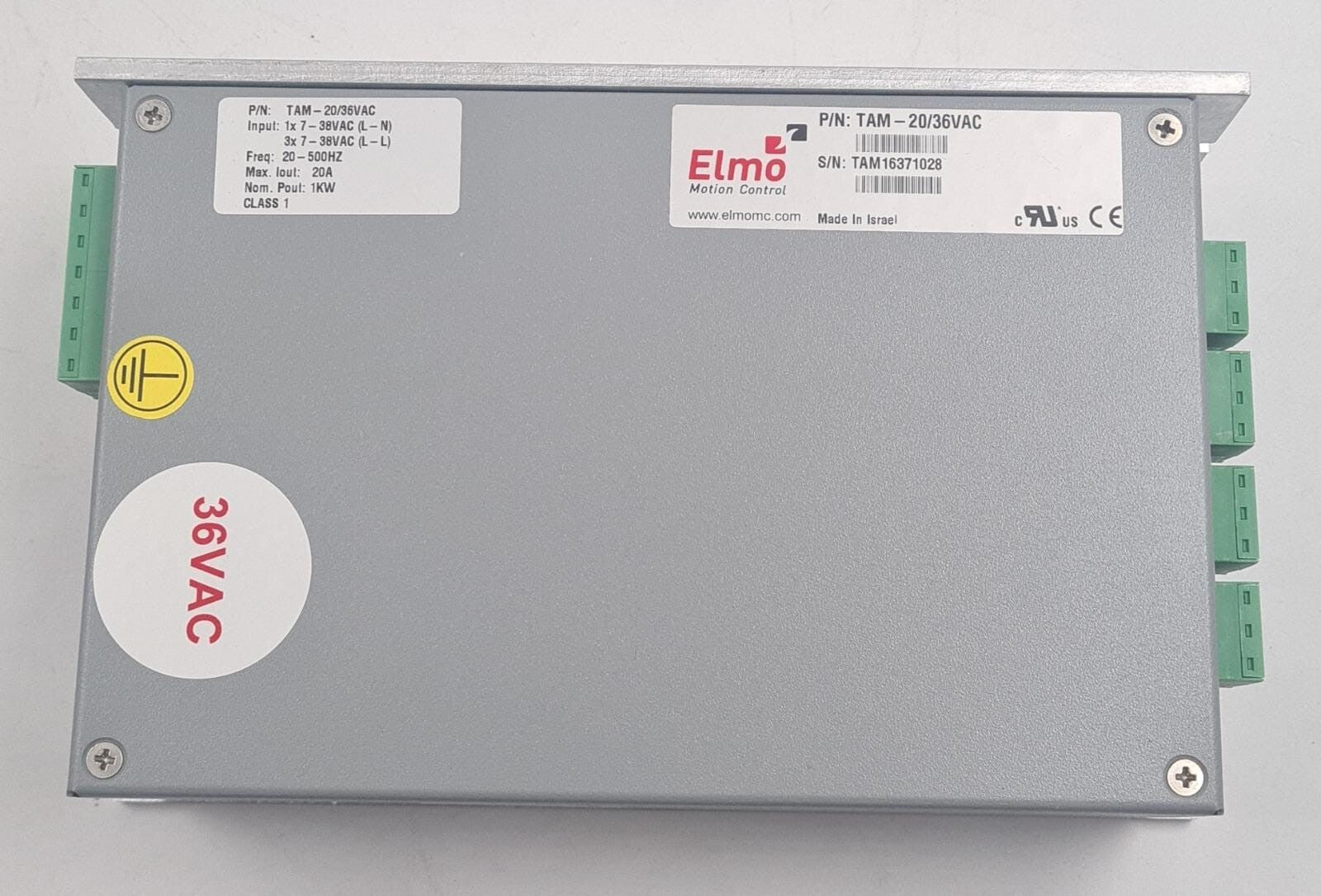 NEW - Elmo Motion Control TAM-20/36VAC Current Rectifier Power Supply Module