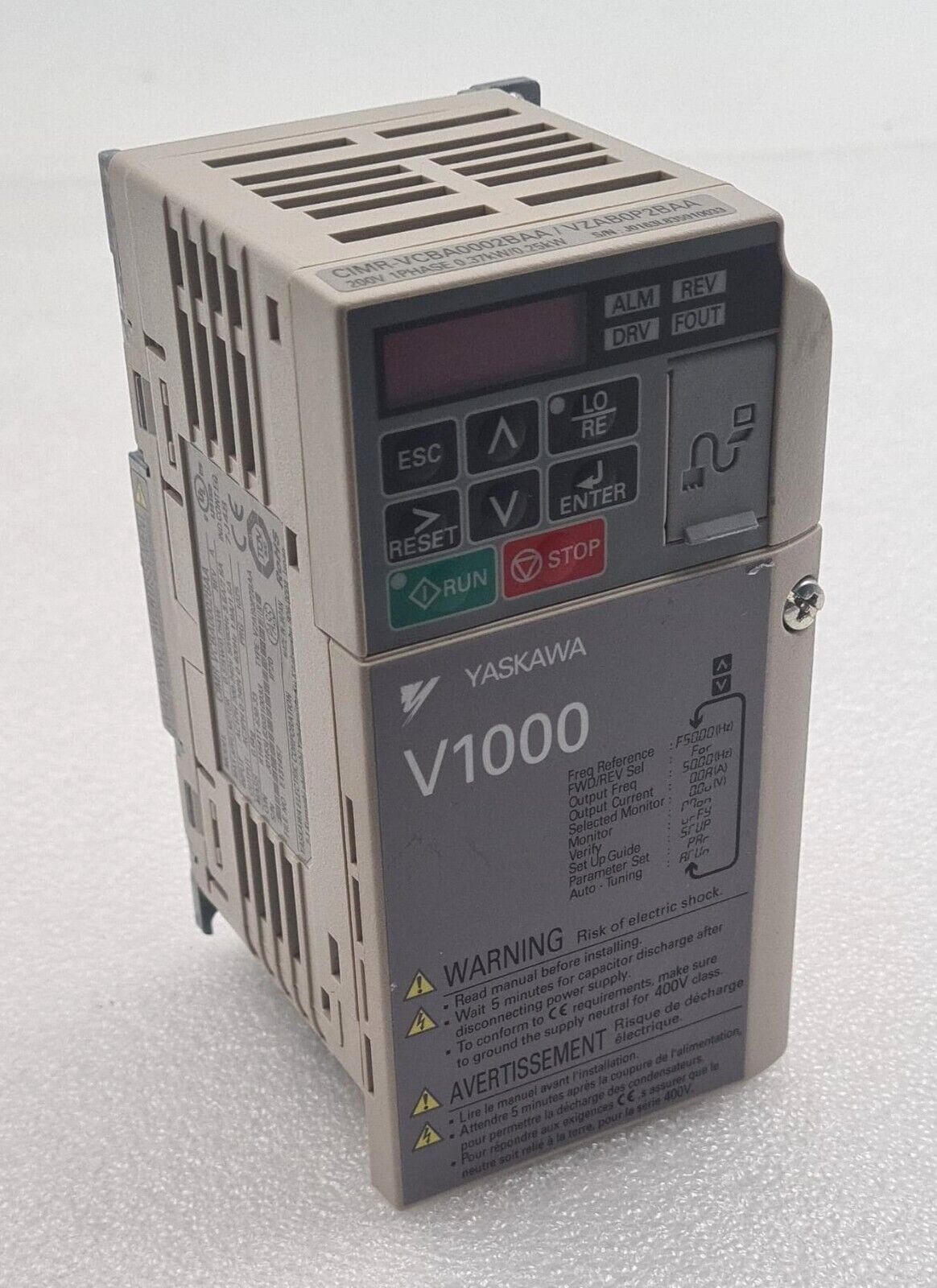Yaskawa V1000 CIMR-VCBA0002BAA 0.37kW 200V frequency inverter drive