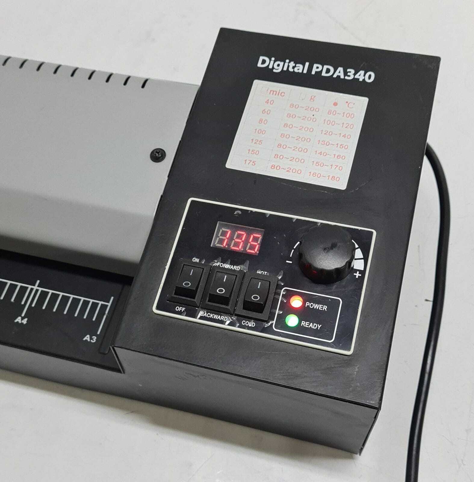 CUENTA Laminator Machine Digital PDA340 40-175u A3/A4 Hot & Cold 220-240V