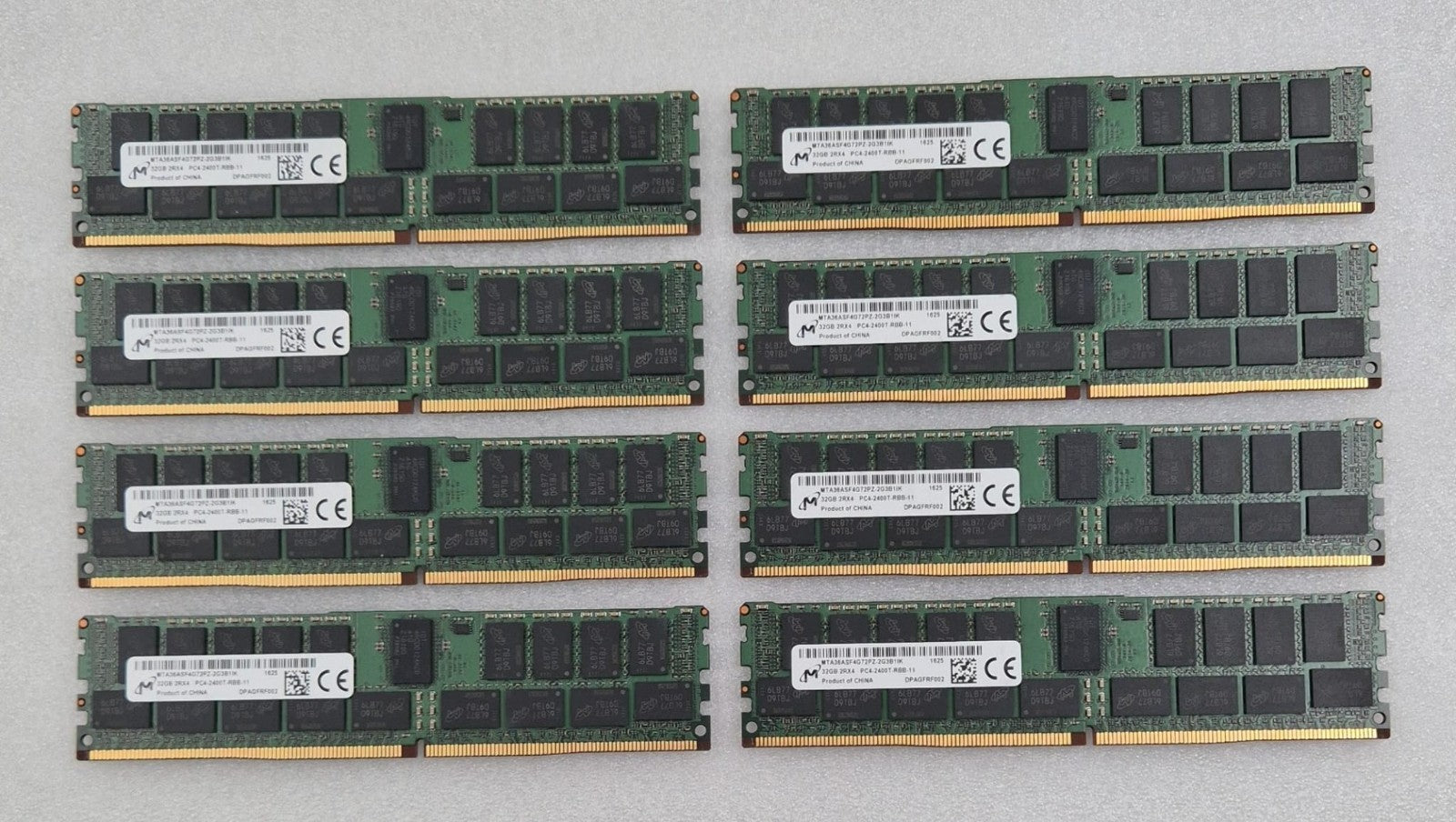Micron 32GB PC4-2400T server RAM modules set of eight