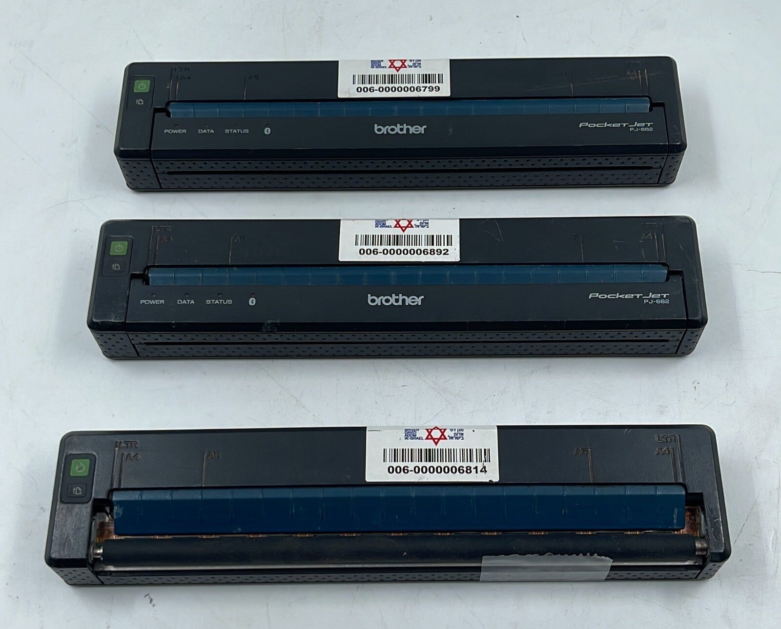 [LOT 3] Brother PJ-662 Mobile Portable Thermal Printer Bluetooth **AS IS