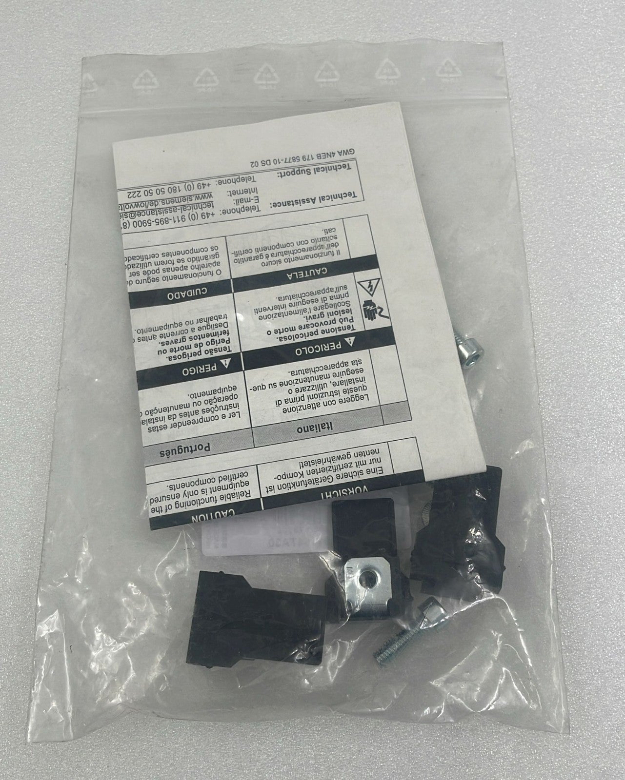 Siemens terminal connector kit components inside bag