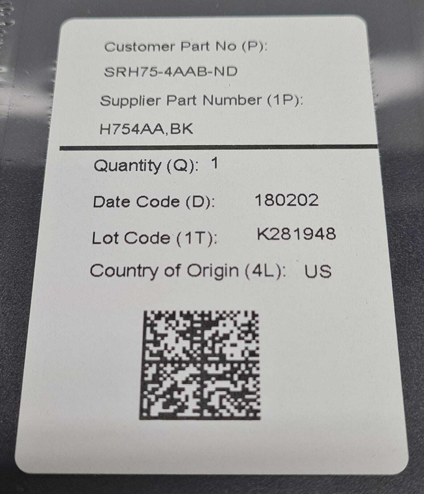 SRH75-4AAB-ND H75AA.BK BOX ABS BLACK 7.2" L X 3.65" W Electric Box Panel