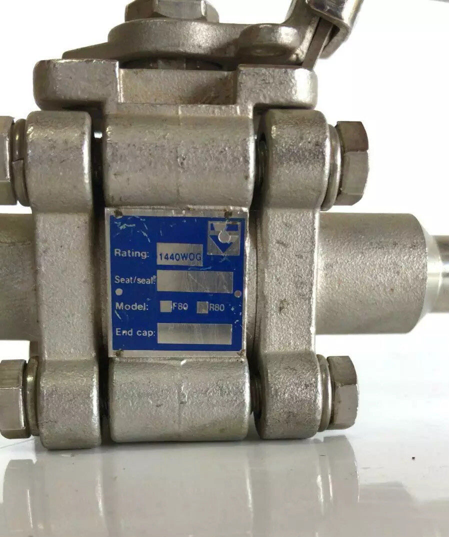 Flow- Tek 1/4"F 1/2"R CF8M Ball Valve, 1000 Wog, Cf8M 1440WOG DN8F ND 15R