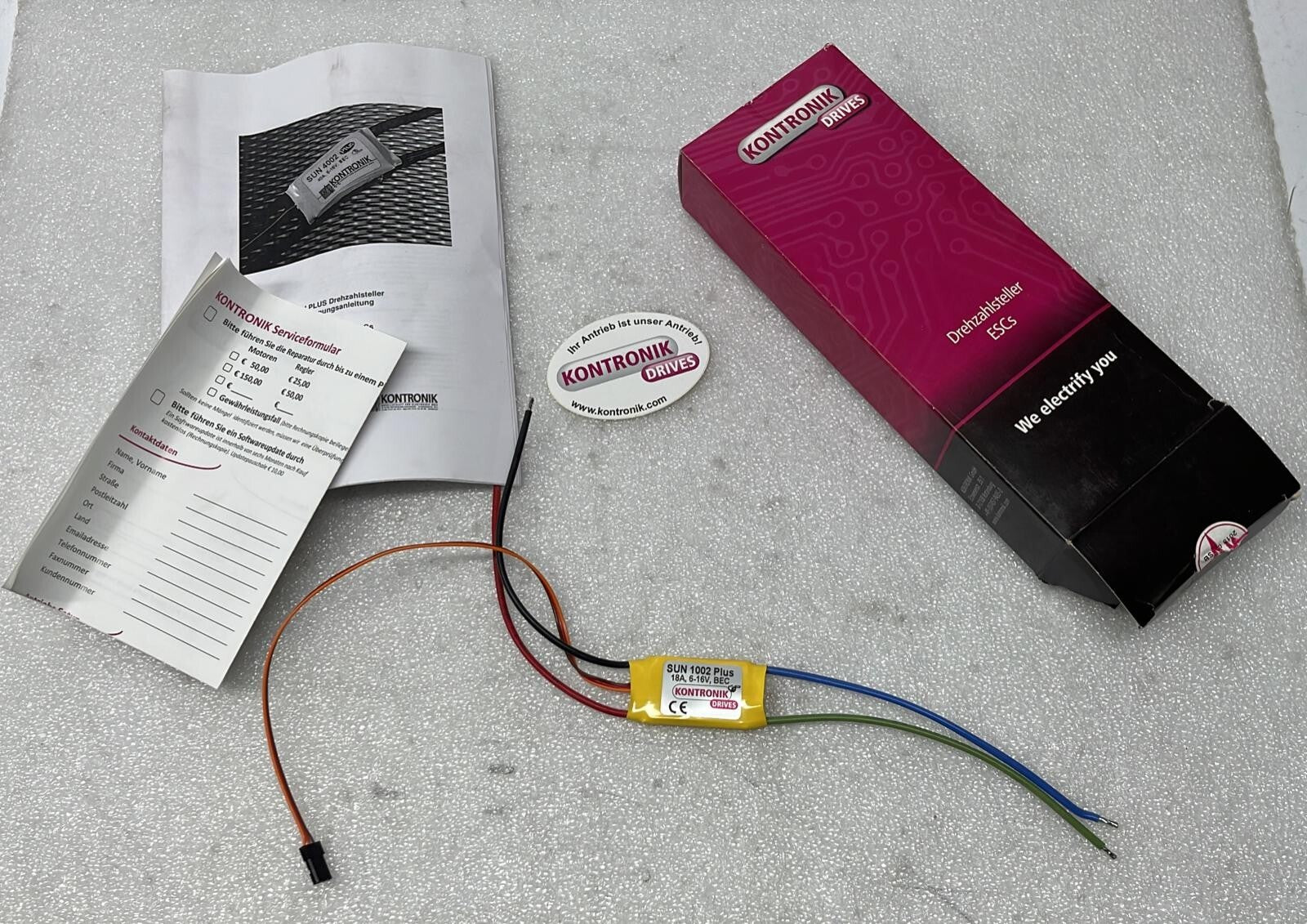 [LOT OF 4] KONTRONIK DRIVES SUN 1002 PLUS 18A 6-16V BEC