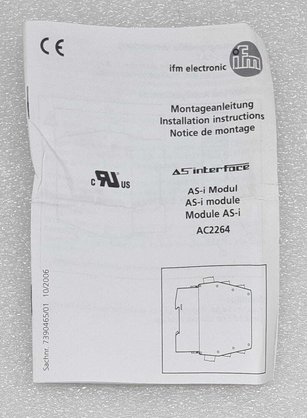 NEW- ifm electronic Module AS-i interface AC2264 SmartLine25 4DI 3D0 T C CABINET
