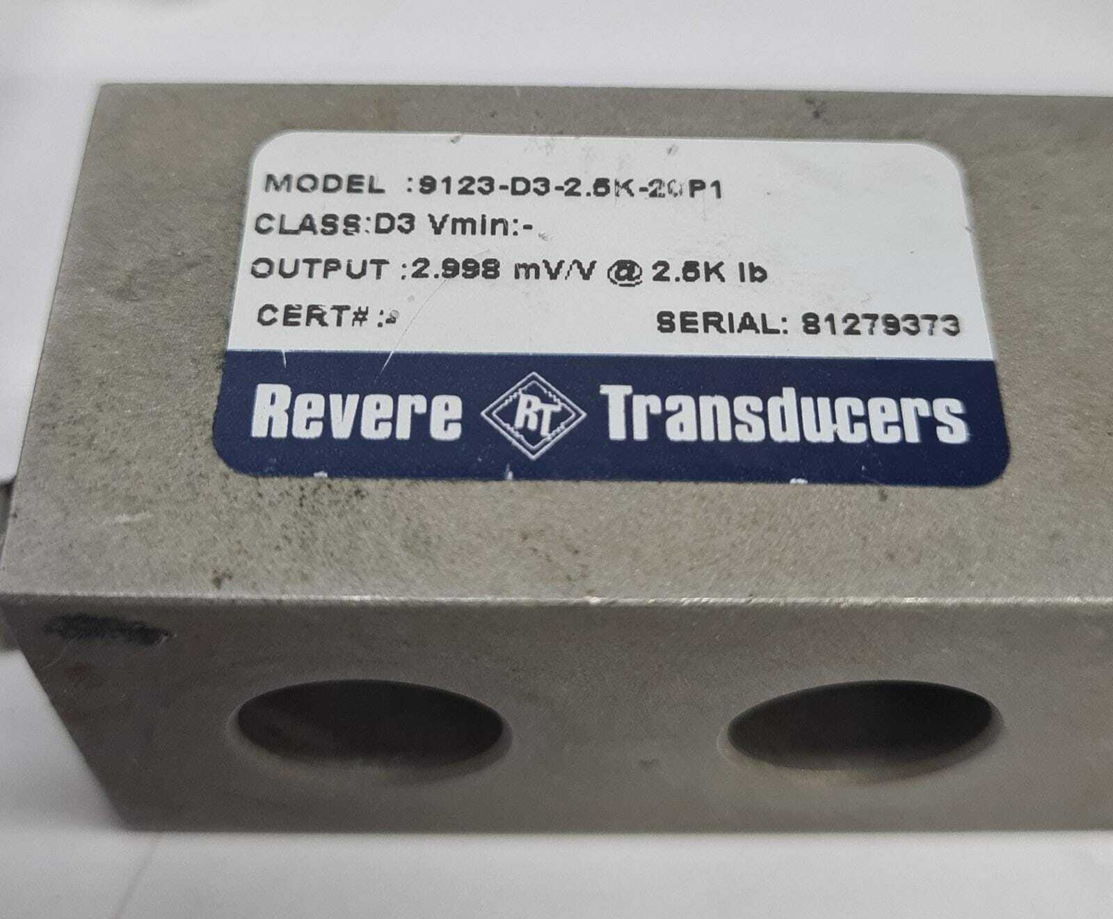VISHAY Revere Transducers 9123-D3-2.5K-20P1 Beam Load Cell 2.998 mV/V @ 2.5K lb