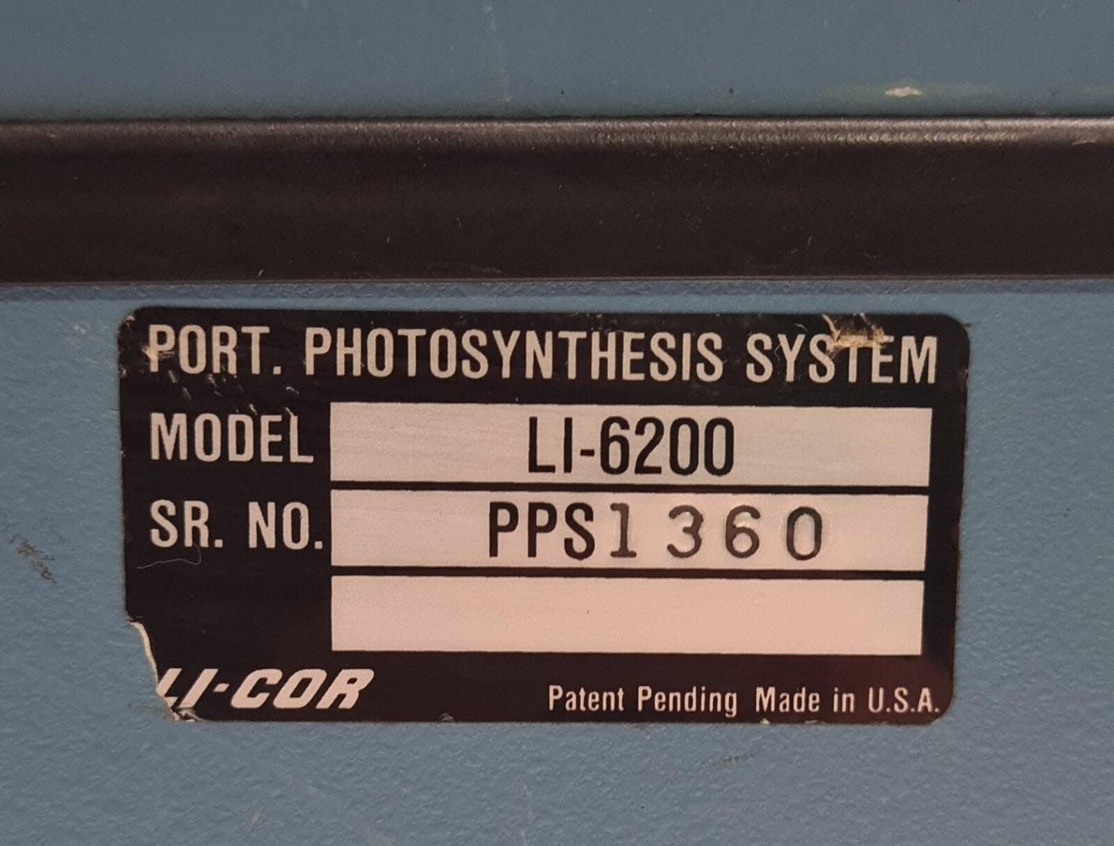 LI-COR INC LI-6200 PORTABLE PHOTOSYNTHESIS SYSTEM