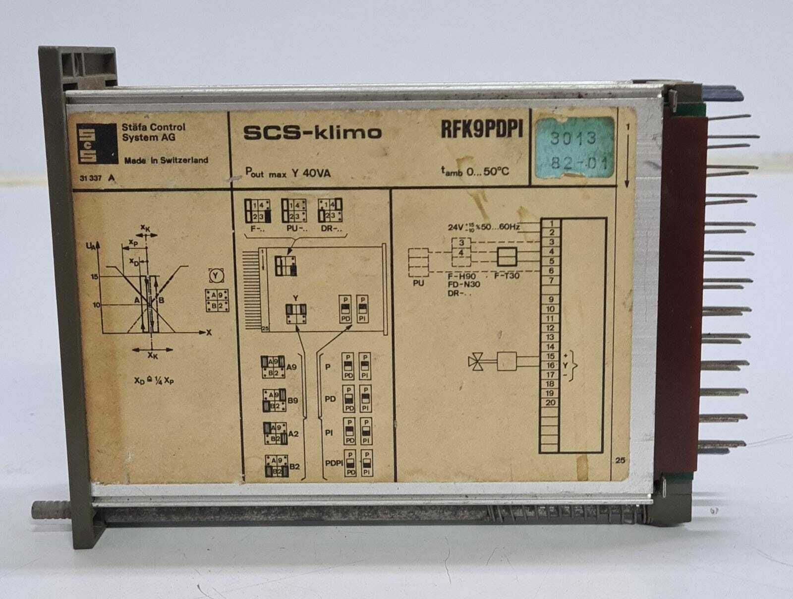 SCS-klimo RFK9PDPI Module PLC Staefa Stafa Control System - FOR PARTS
