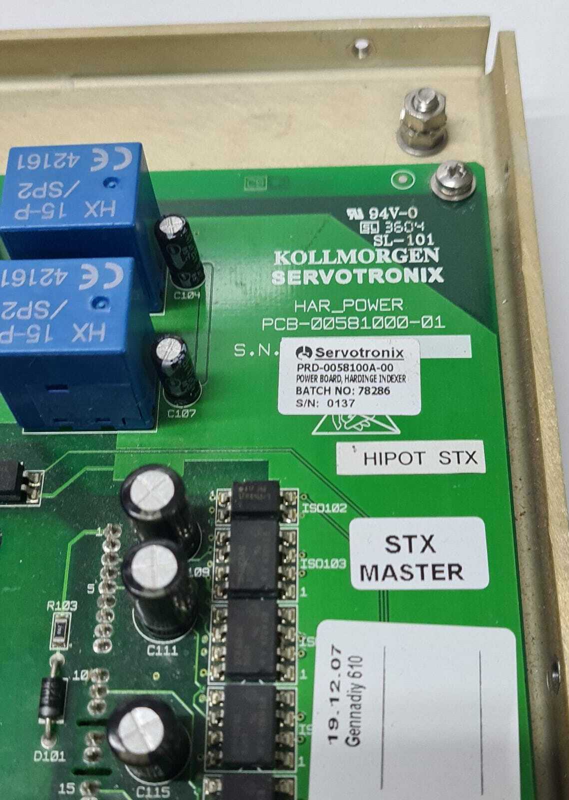 Kollmorgen PRD- 0058100A- 00 Power Board Hardinge Indexer Servo Control, Bracket