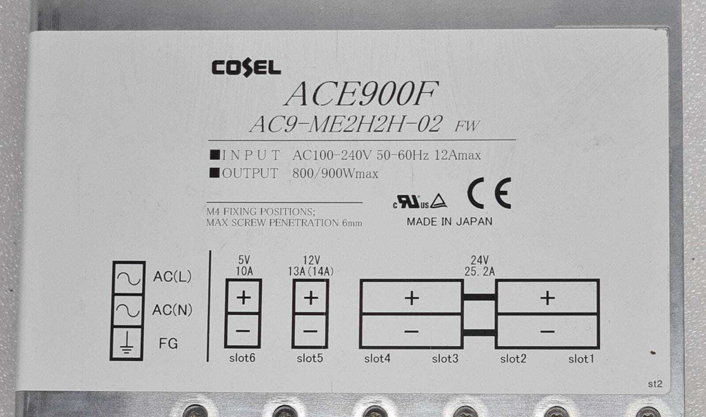 COSEL ACE900F AC9-ME2H2H-02 FW 5270299R 900W Power Supply Ace Series