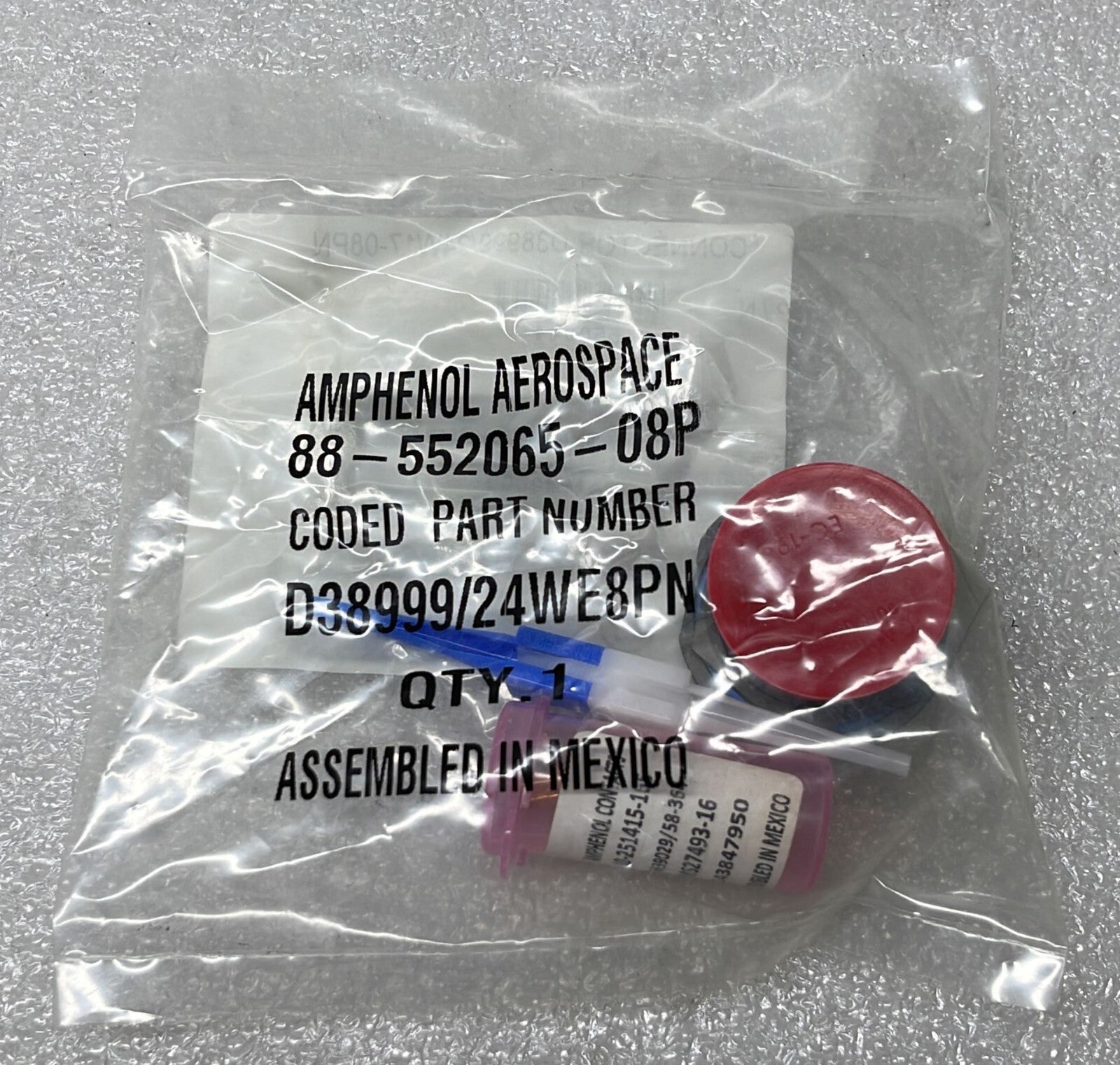 [LOT OF 4] NEW Sealed - Amphenol D38999/24WE8PN Circular Mil Spec Connector