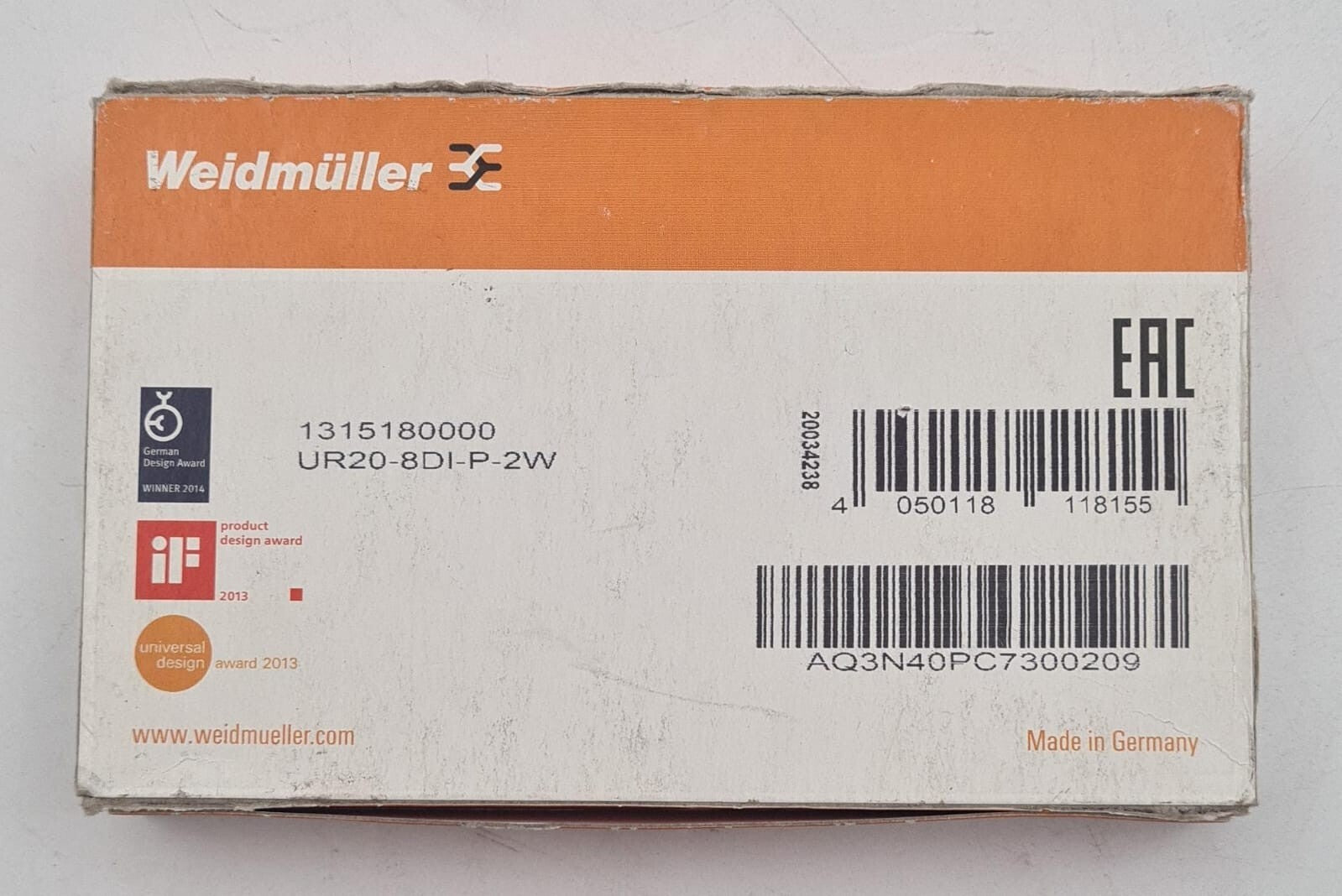 NEW - Weidmüller UUR20-8DI-P-2W 1315180000 u-remote Module 8DI-P P-switching