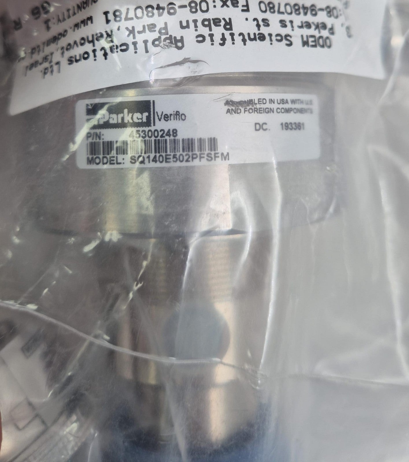 Parker Veriflo Valve W/ Swagelok PGU-50-P100 & BROOKS GFD01G5DSM SolidSense ASSY
