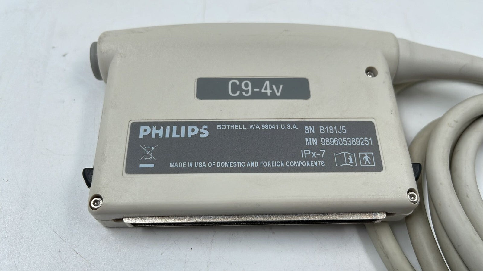 PHILIPS C9-4v  ULTRASOUND Transducer Connector Only **AS IS