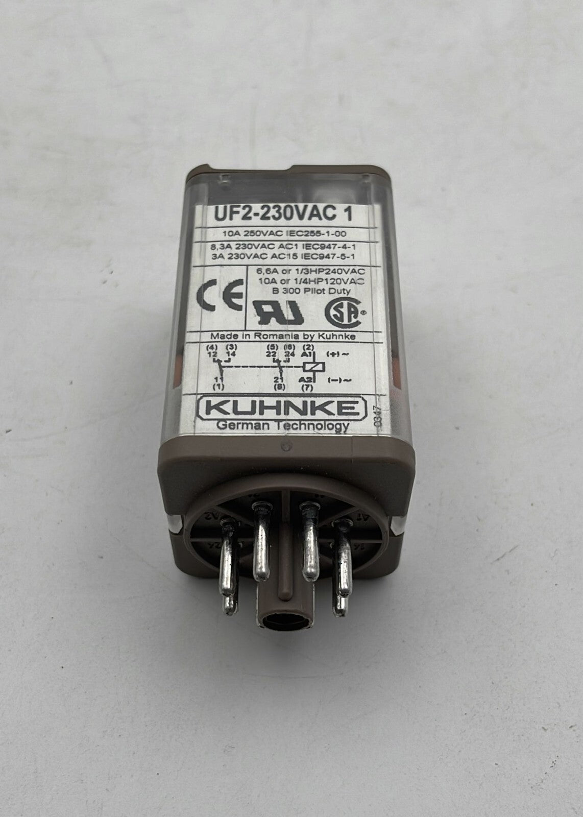 10 UNITS PACK - KUHNKE UF2-230VAC 1 Relay 10A 250V