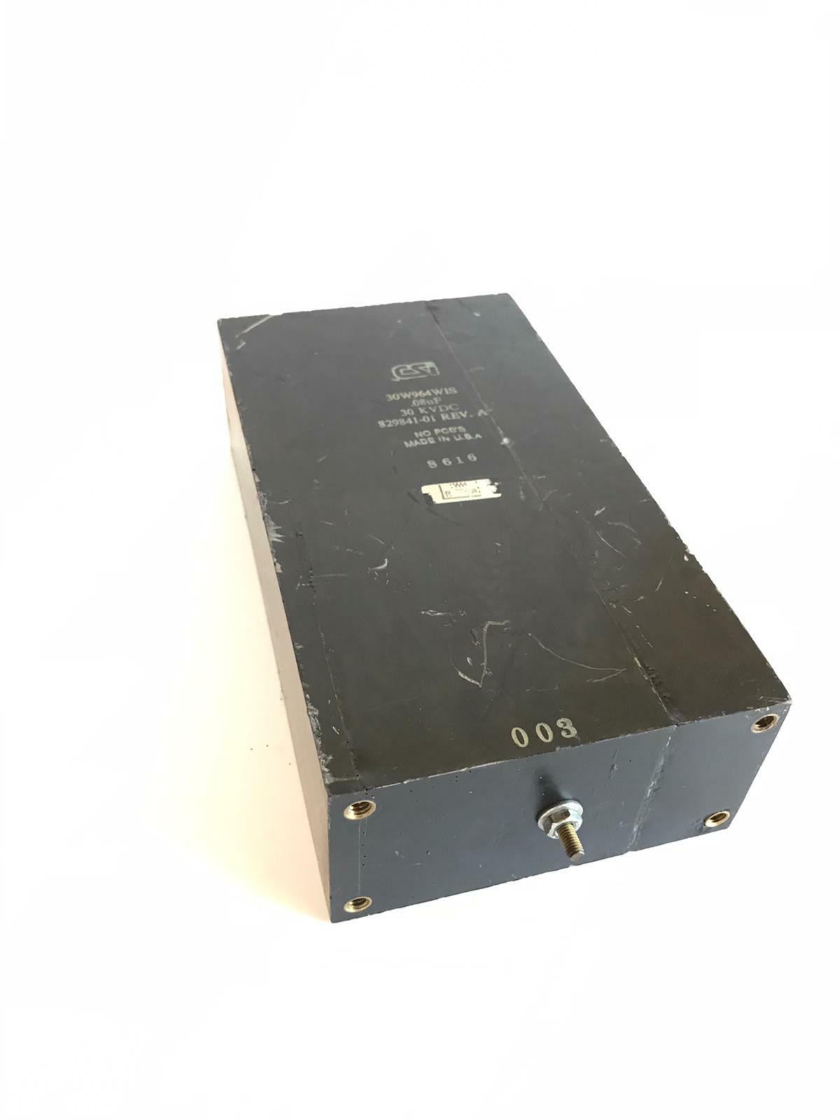 CSI Technologies 30W964WIS 0.80uF 30KVDC 829841-01 NO PCB'S Capacitor for Varian