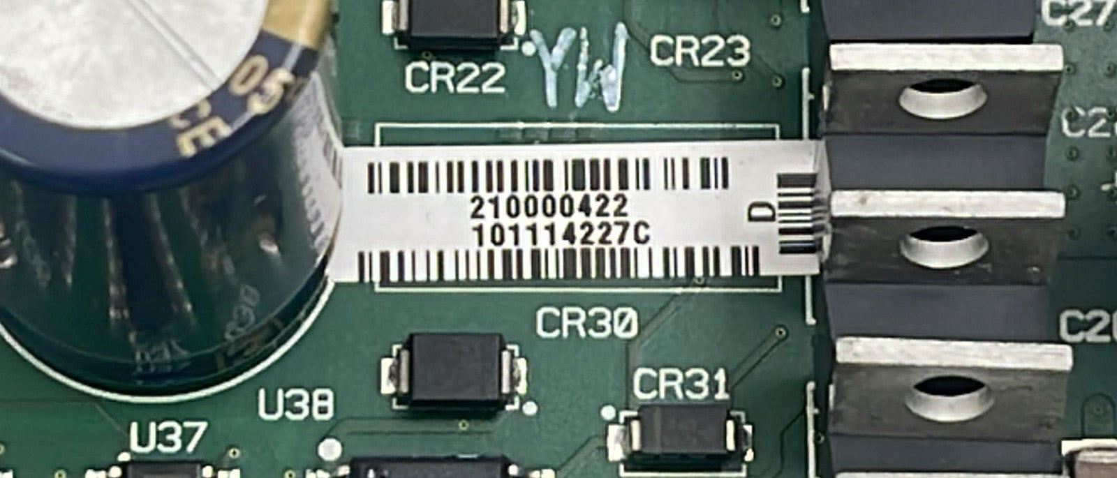 Waters 210000422 PCB part label close-up