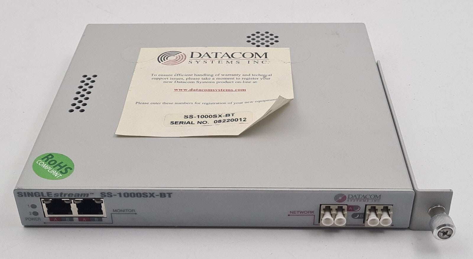 DATACOM SINGLE Stream SS-1000SX-BT TAP SPLITTER 10MB LAN, 100MB LAN, GigE