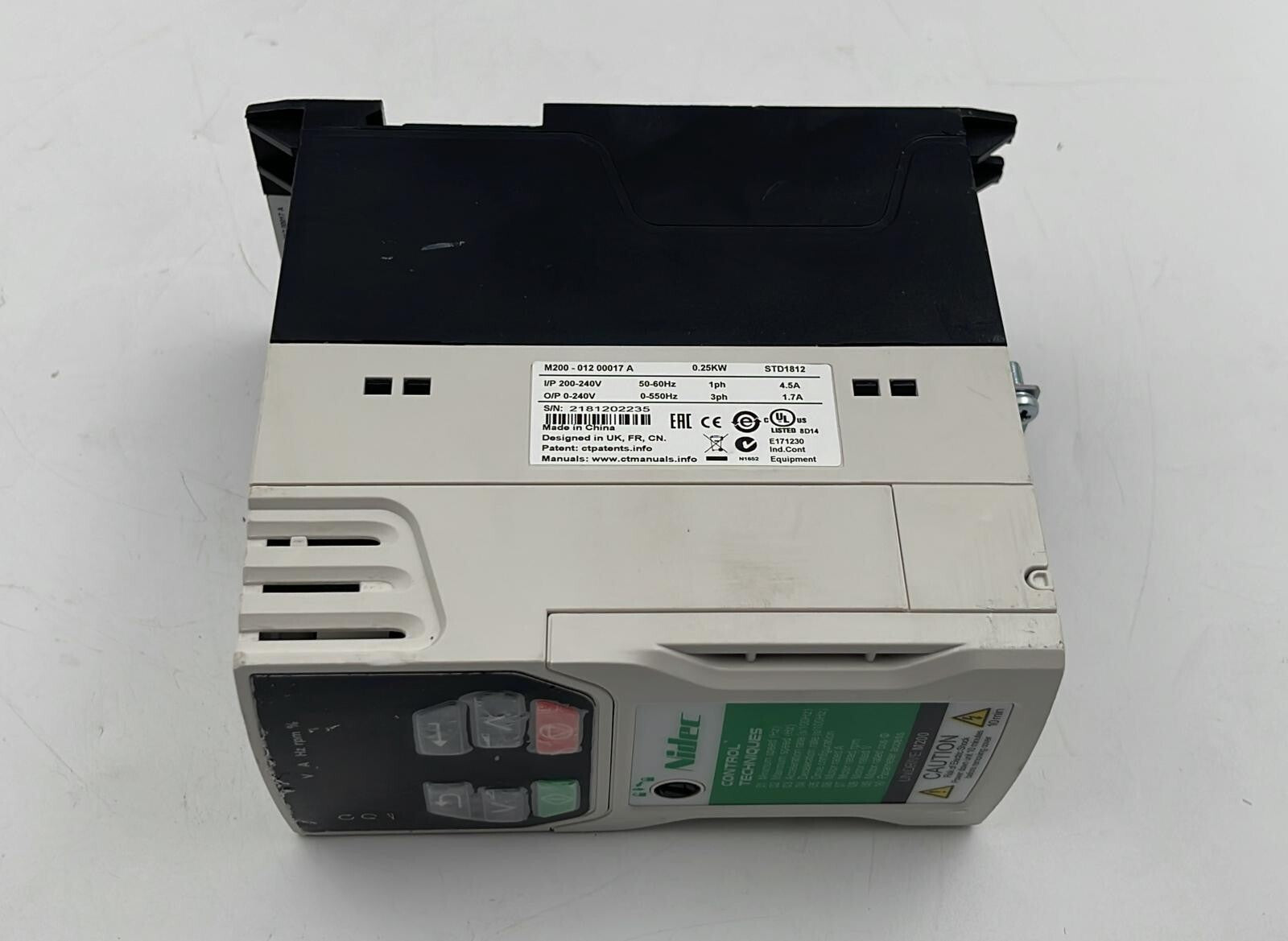 Emerson Nidec Control Techniques Undrive M200-012-00017 A 0.25Kw 240V