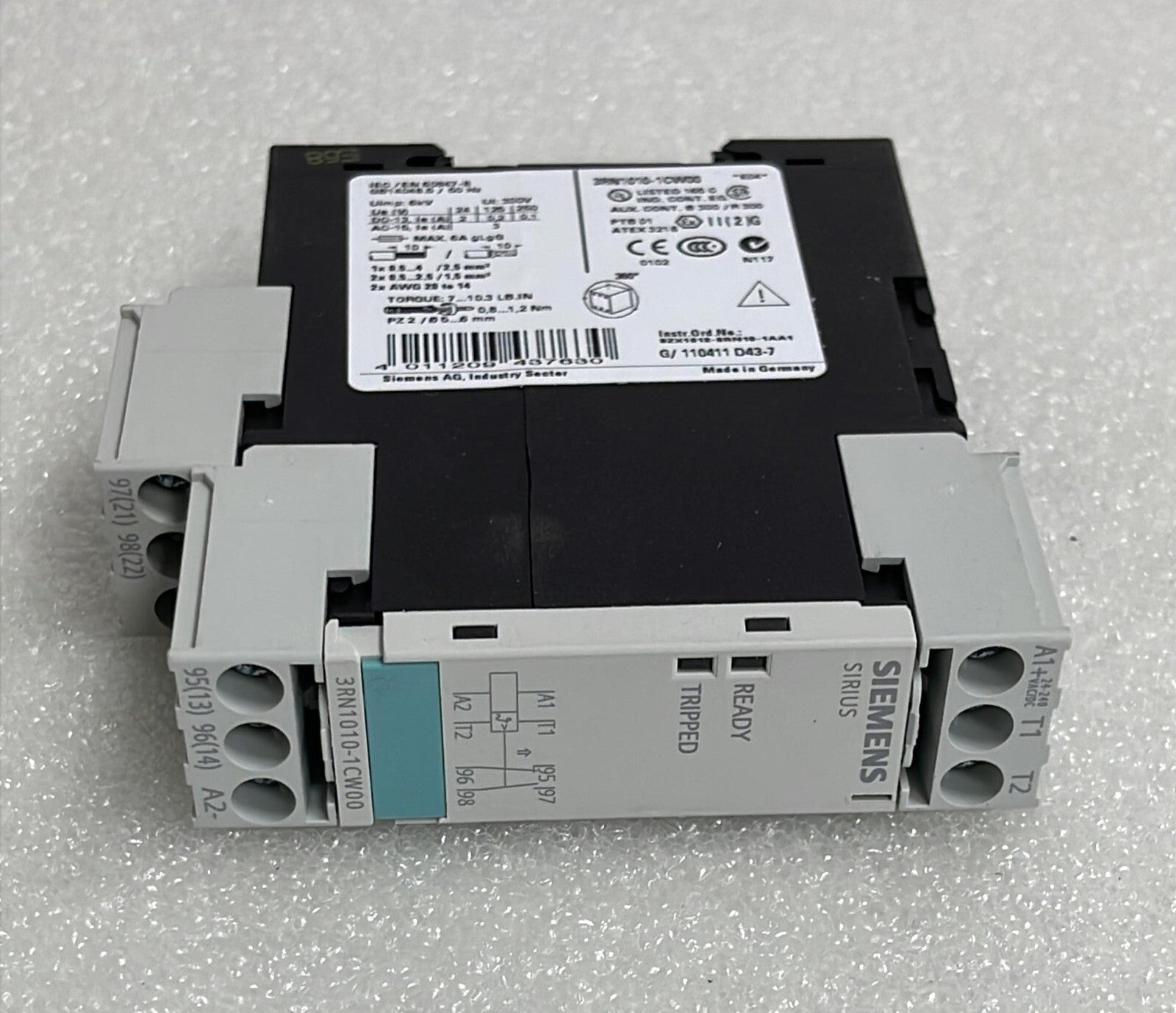 Siemens 3RN1010-1CW00 Thermistor motor protection relay 24-240V GB14048.5/50Hz