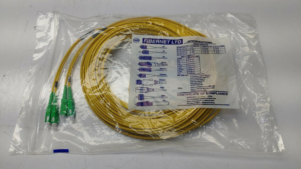 Fibernet Fiber Optic Patchcord SC/APC-SC/APC S.M 9/125 DUPLEX 15M