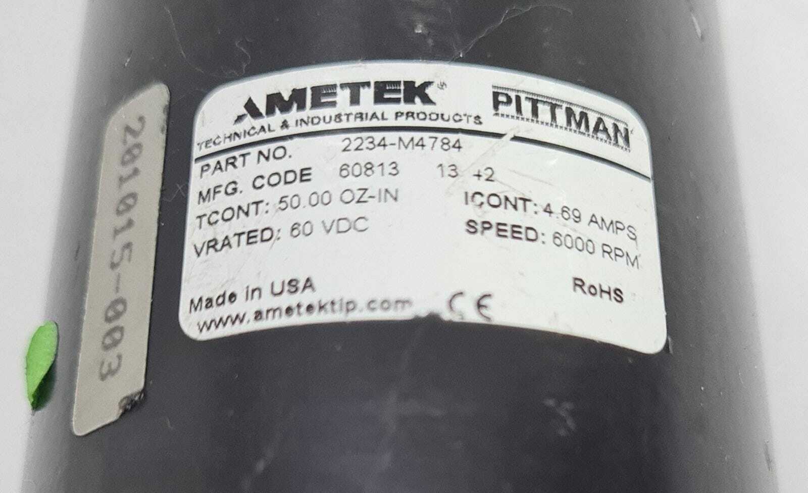 AMETEK PITTMAN 2234-M4784 201015-003 Servo Motor 6000 RPM