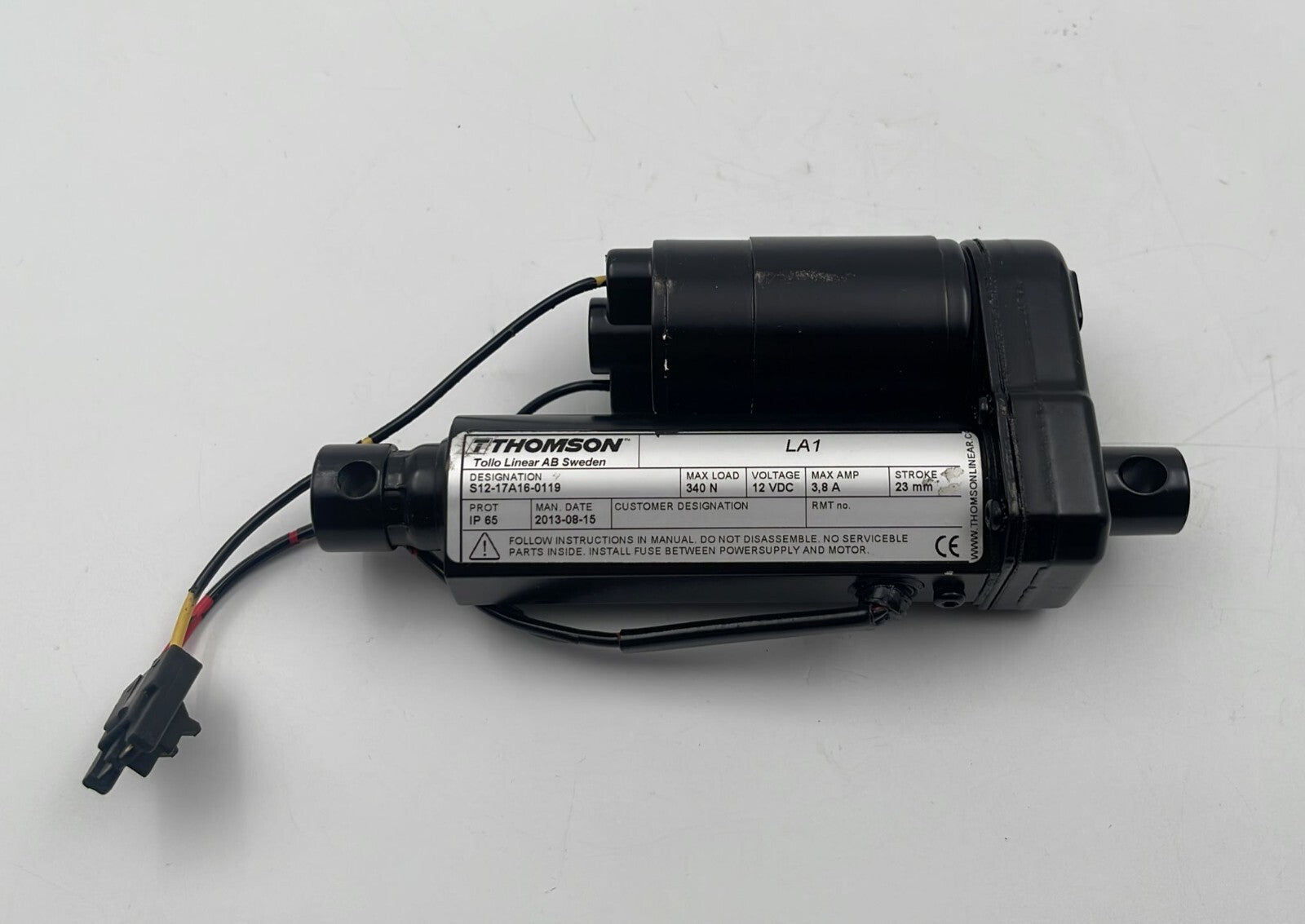Thomson LA1 linear actuator S12-17A16-0119 340N 12VDC 23mm stroke for industrial automation applications