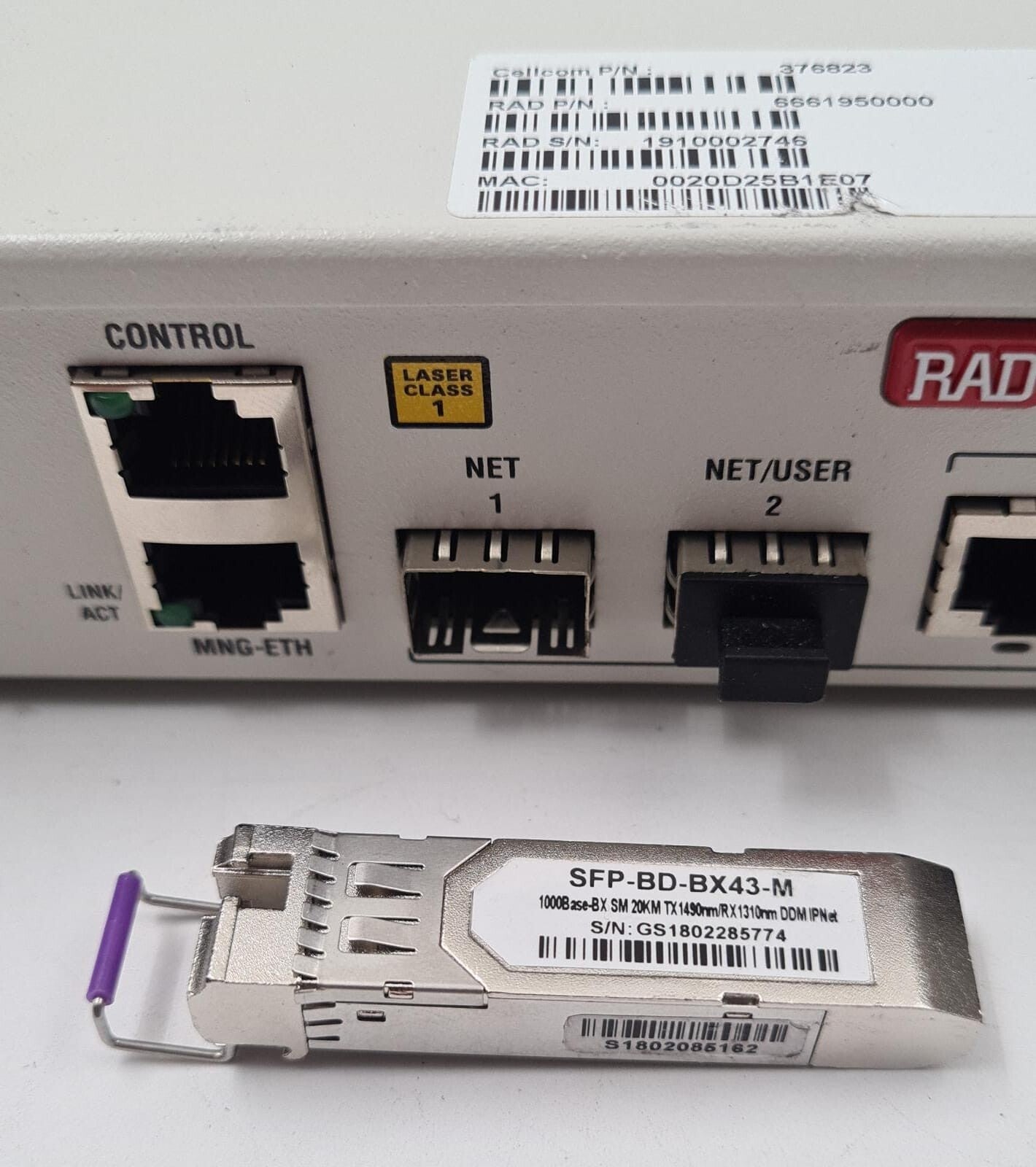 RAD ETX-203AX CELLCOM/H/GE/2SFP/4UTP (F) 376823 SWITCH MODULE 6661950000