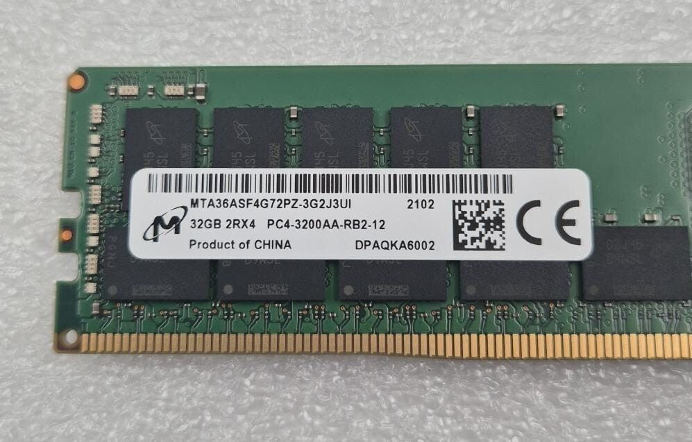 [LOT 8 PCS] MICRON 32GB 2RX4 PC4-3200AA MTA36ASF4G72PZ-3G2J3UI Memory RAM