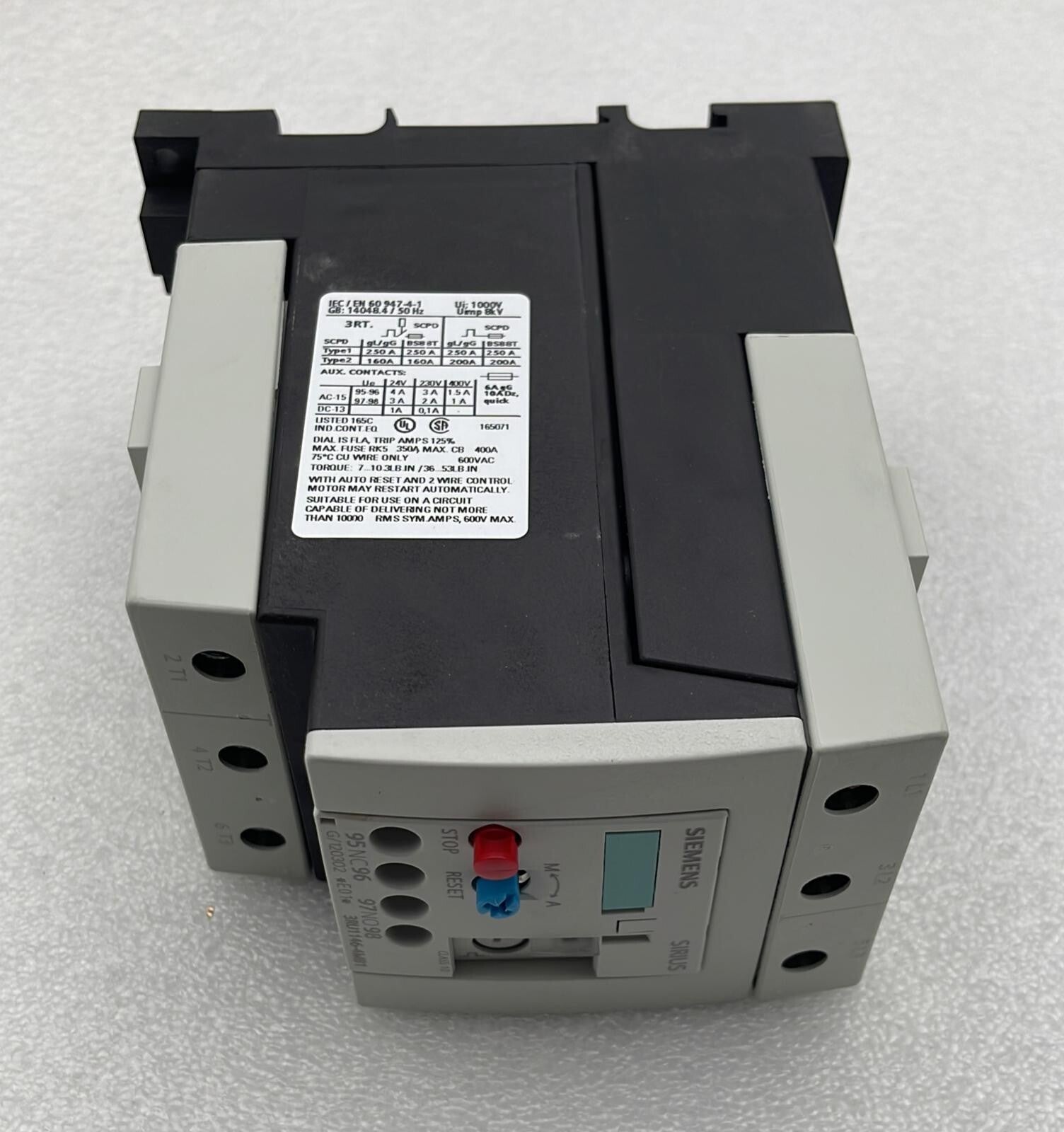 NEW** Siemens 3RU1146-4MB1 Overload relay 80-100A