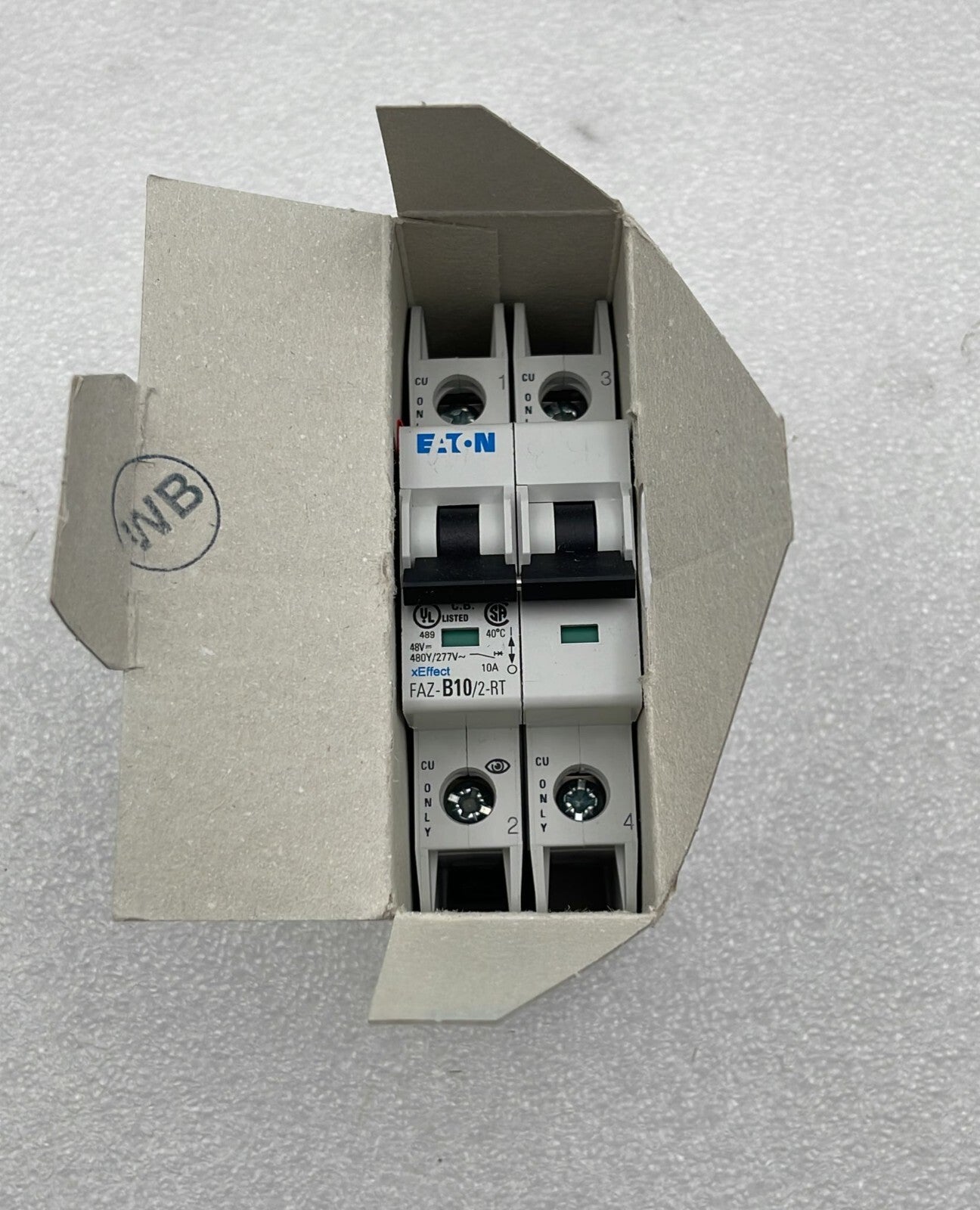 NEW - EATON FAZ-B10/2-RT 132759 Circuit Breaker 10A 2-Pole / Moeller Series